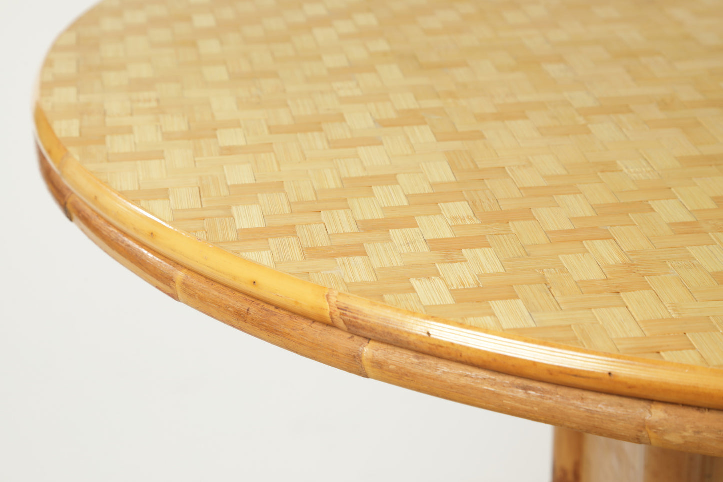 Extendable bamboo and pressed rattan table from the 70s