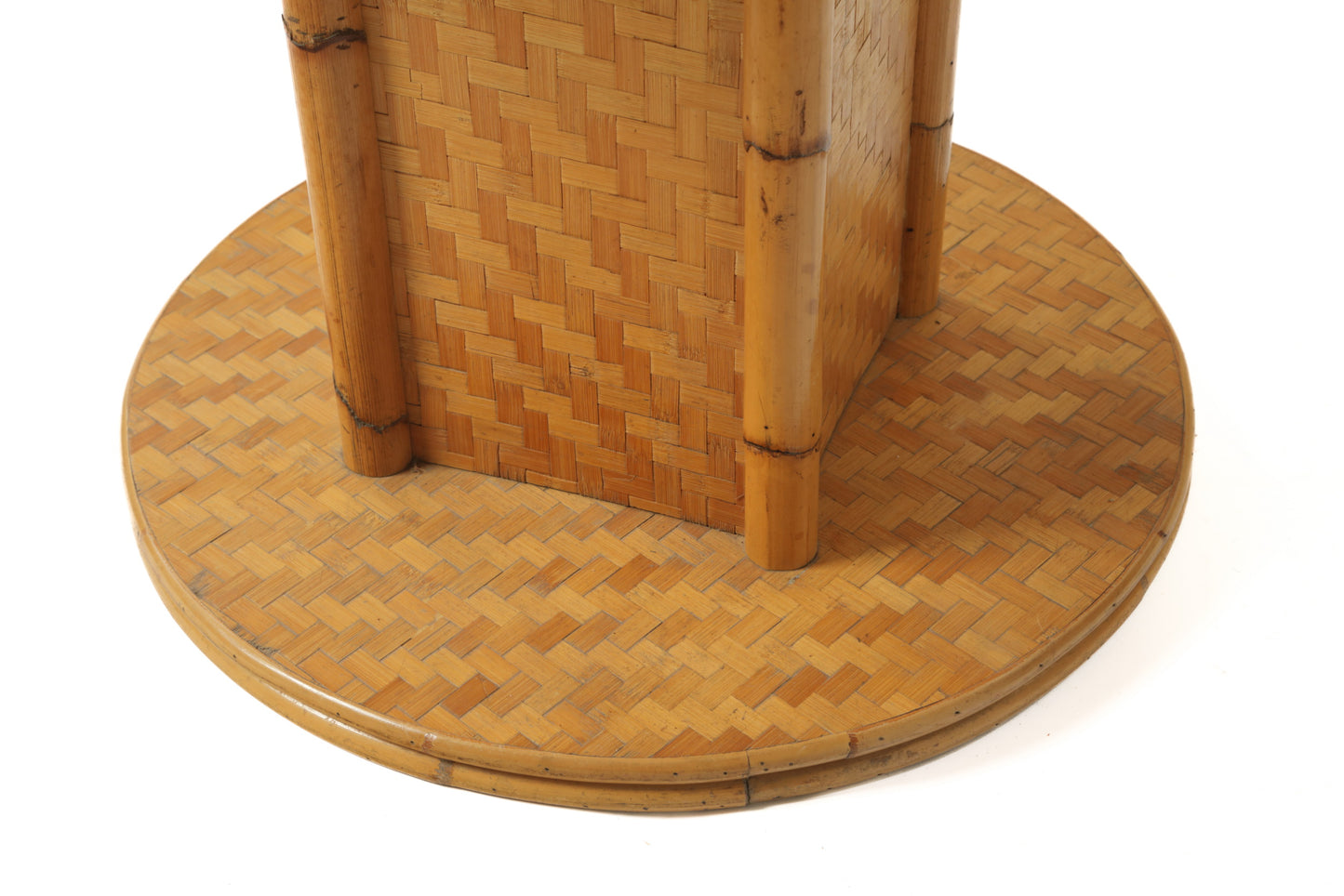 Extendable bamboo and pressed rattan table from the 70s