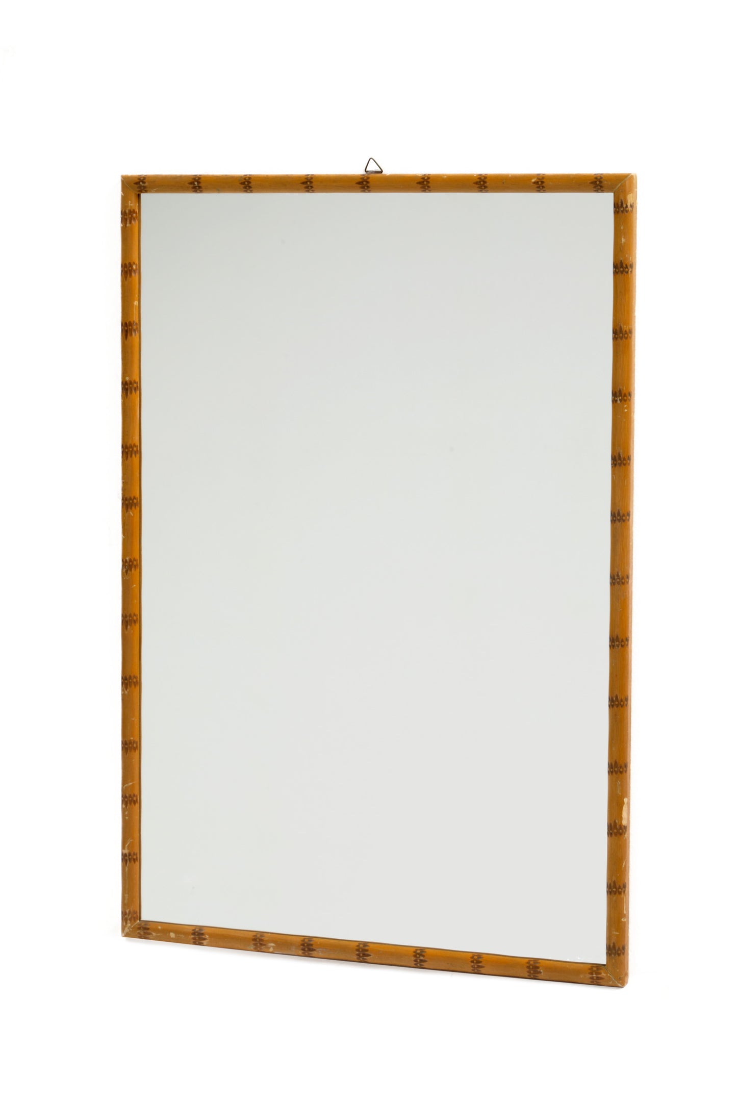 70s mirror with bamboo frame