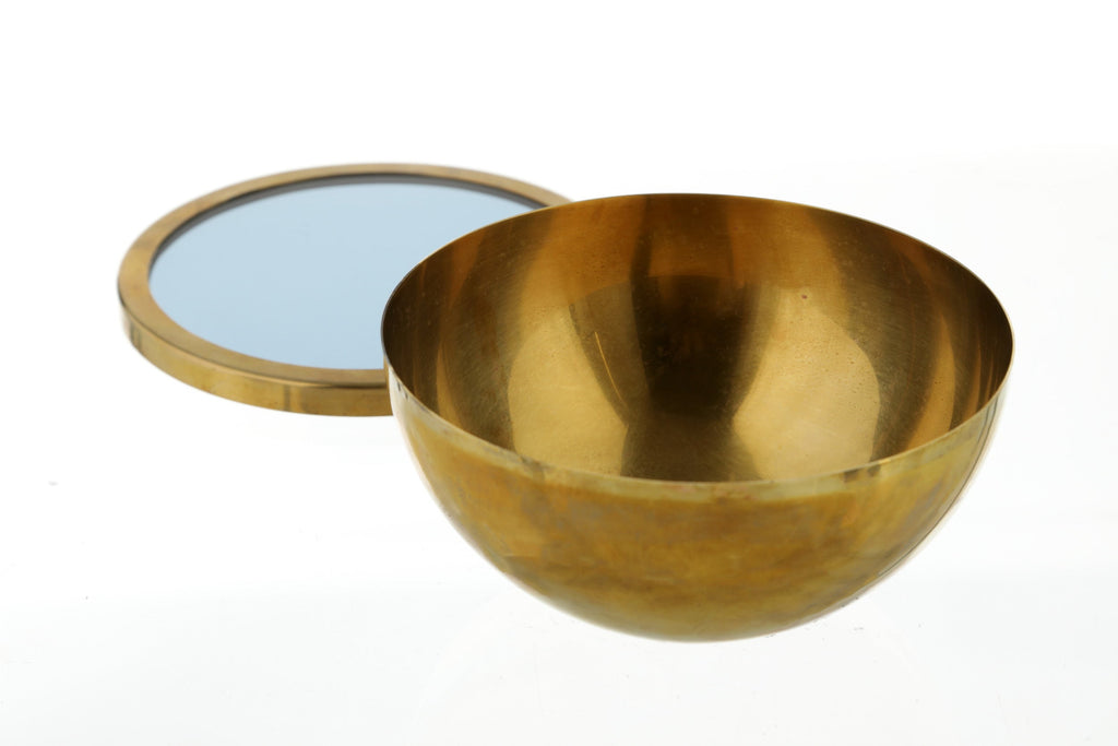 Spherical box in brass and glass from the 70s