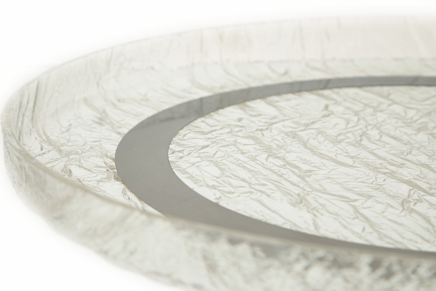 Round chrome circle plexiglass tray