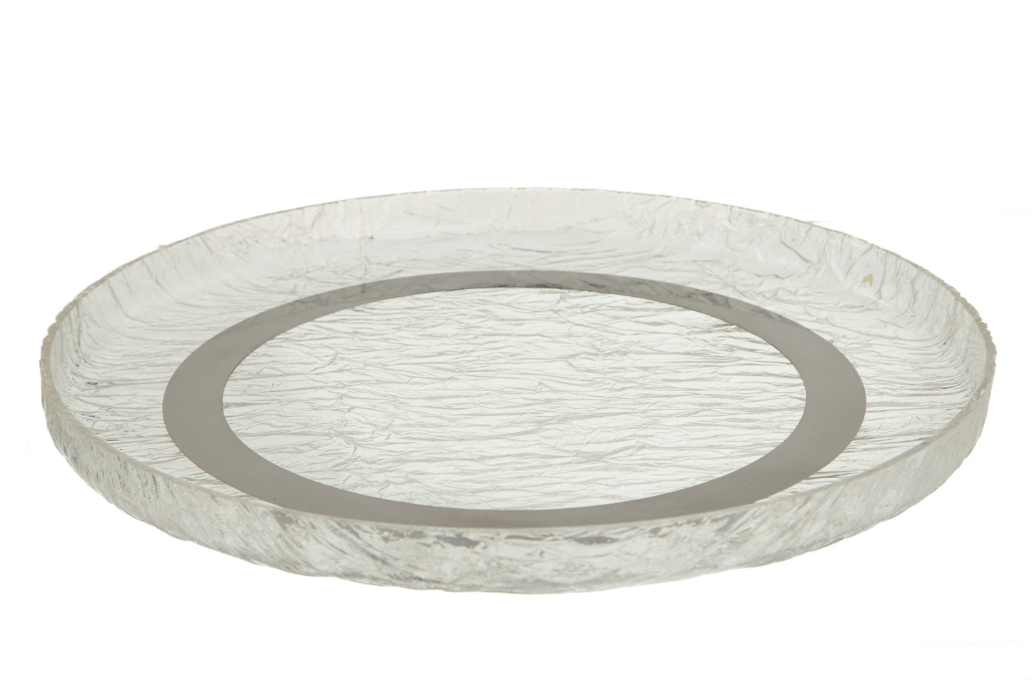 Round chrome circle plexiglass tray