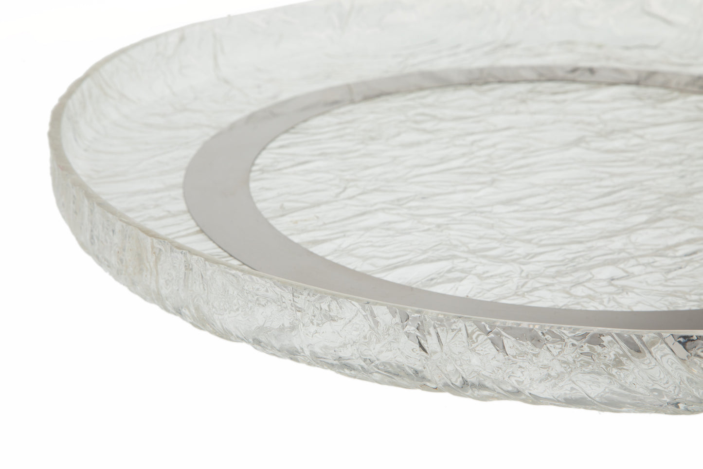 Round chrome circle plexiglass tray