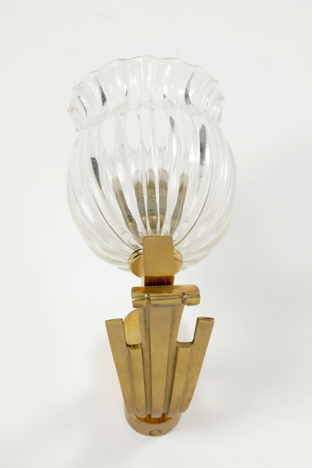 Coppia applique anni 60 vetro di Murano e ottone