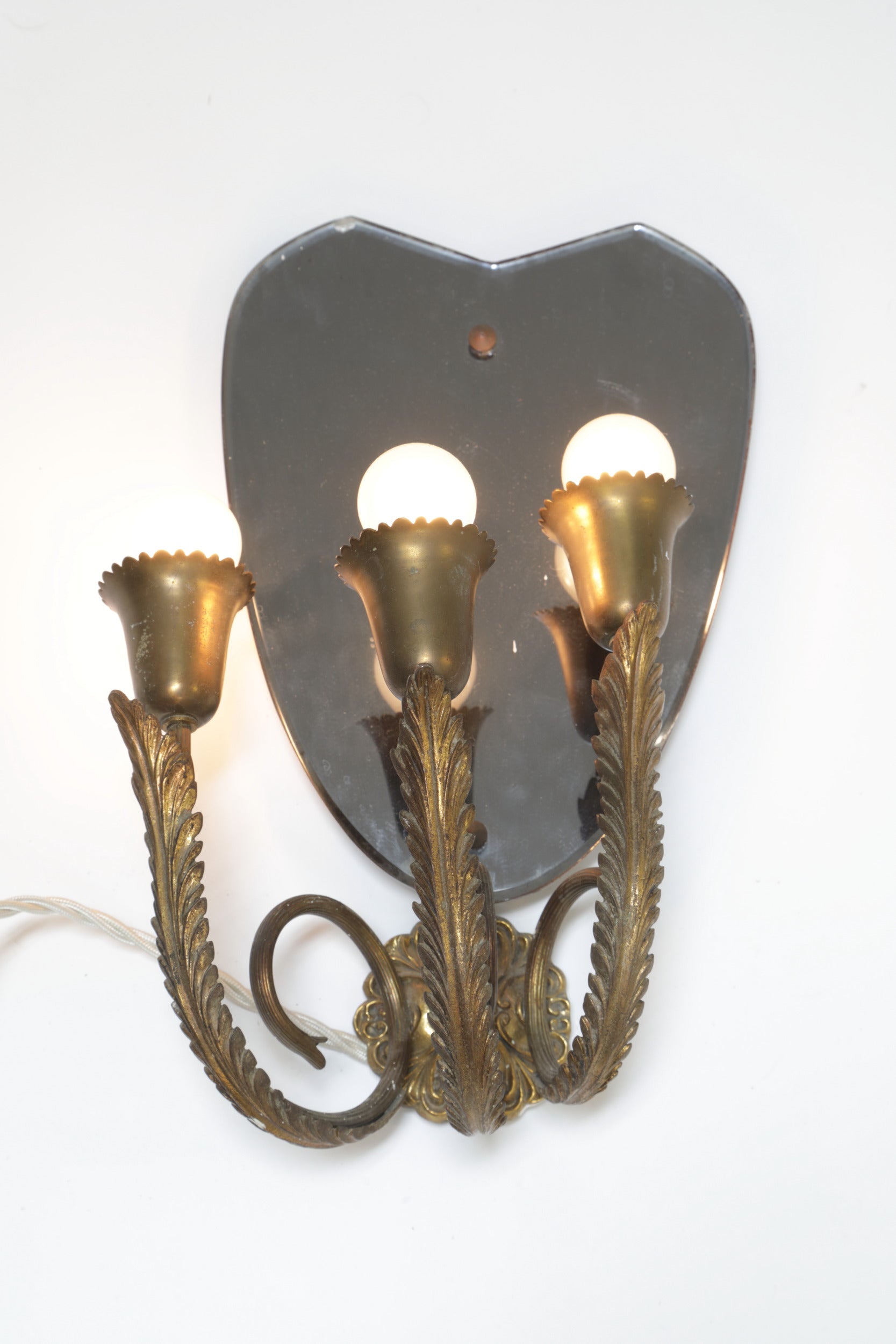 50's mirrored wall light