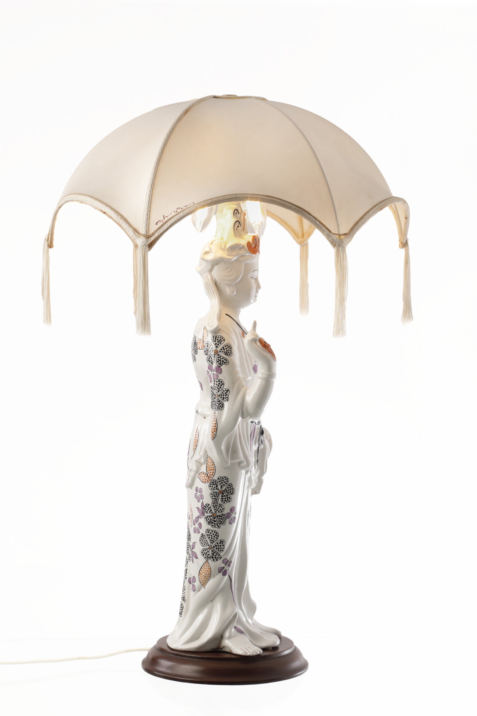 Oriental ceramic lamp from the 70s
