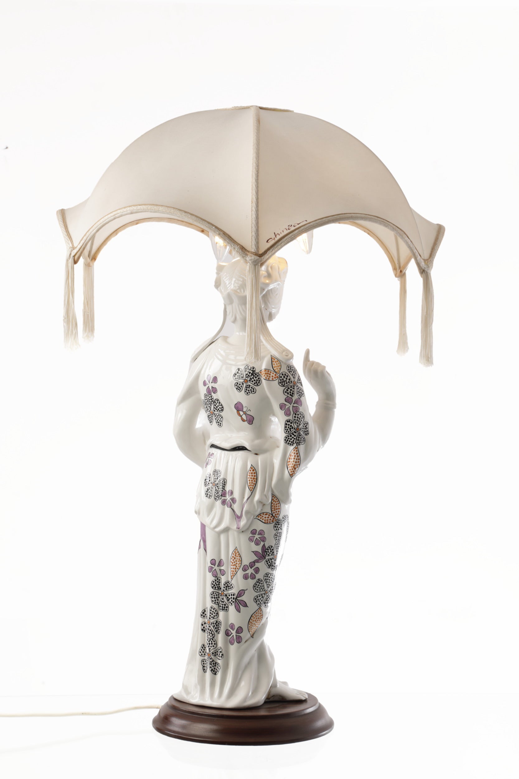 Oriental ceramic lamp from the 70s
