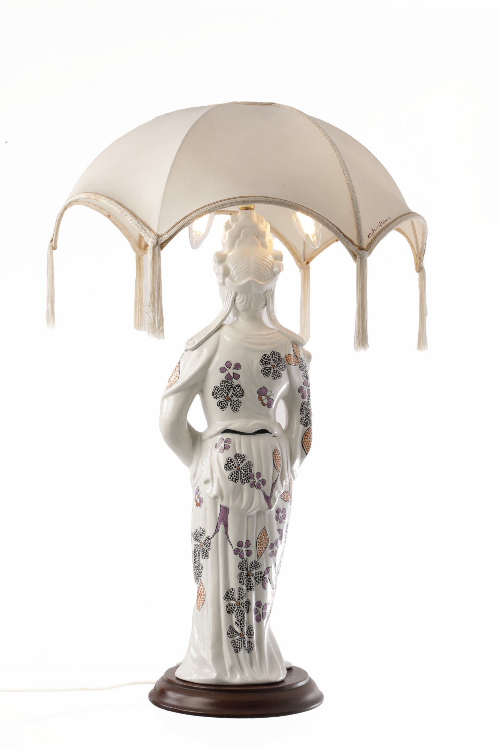 Lampada ceramica orientale anni 70