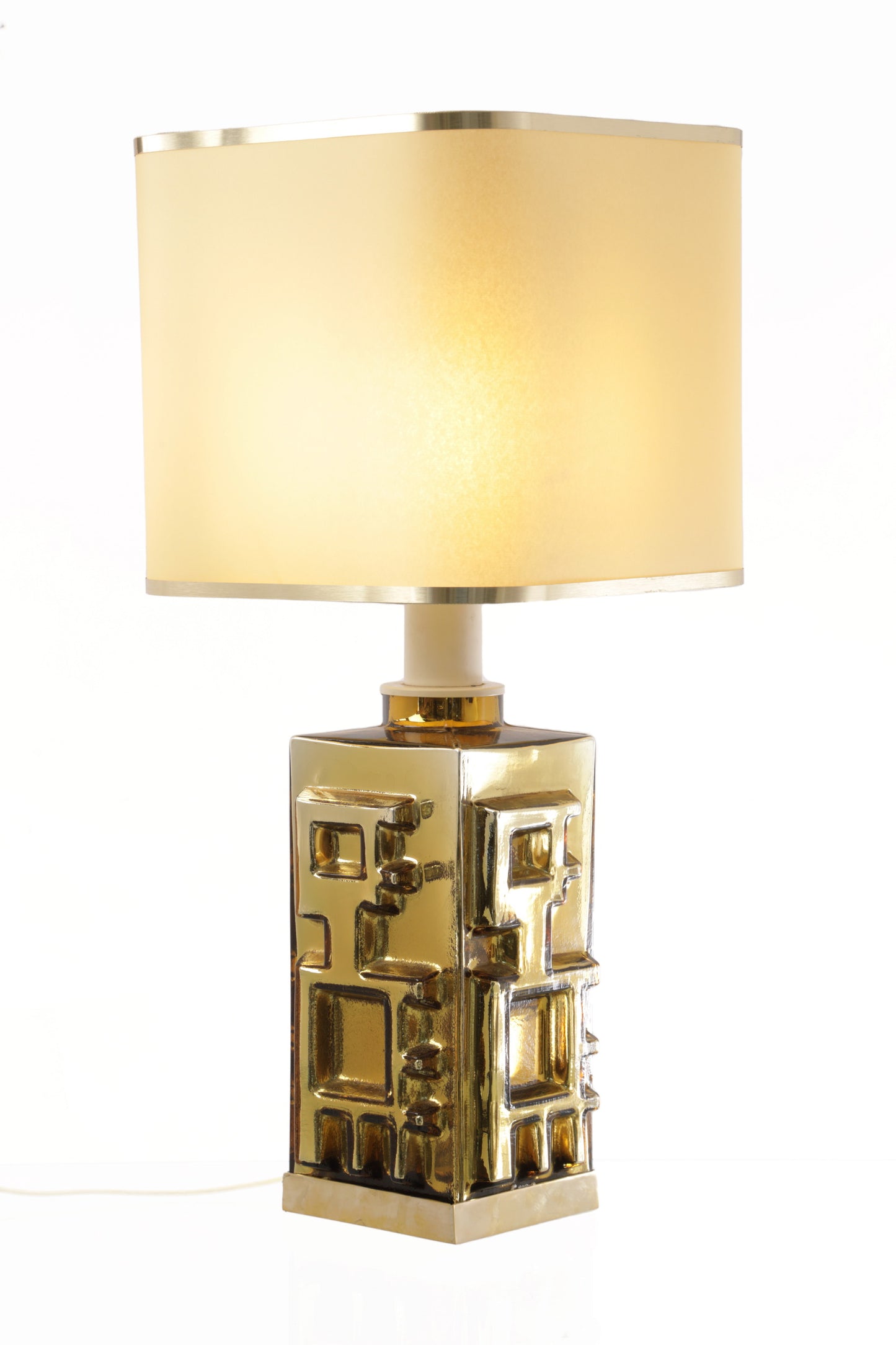Lampada vetro dorato anni 70