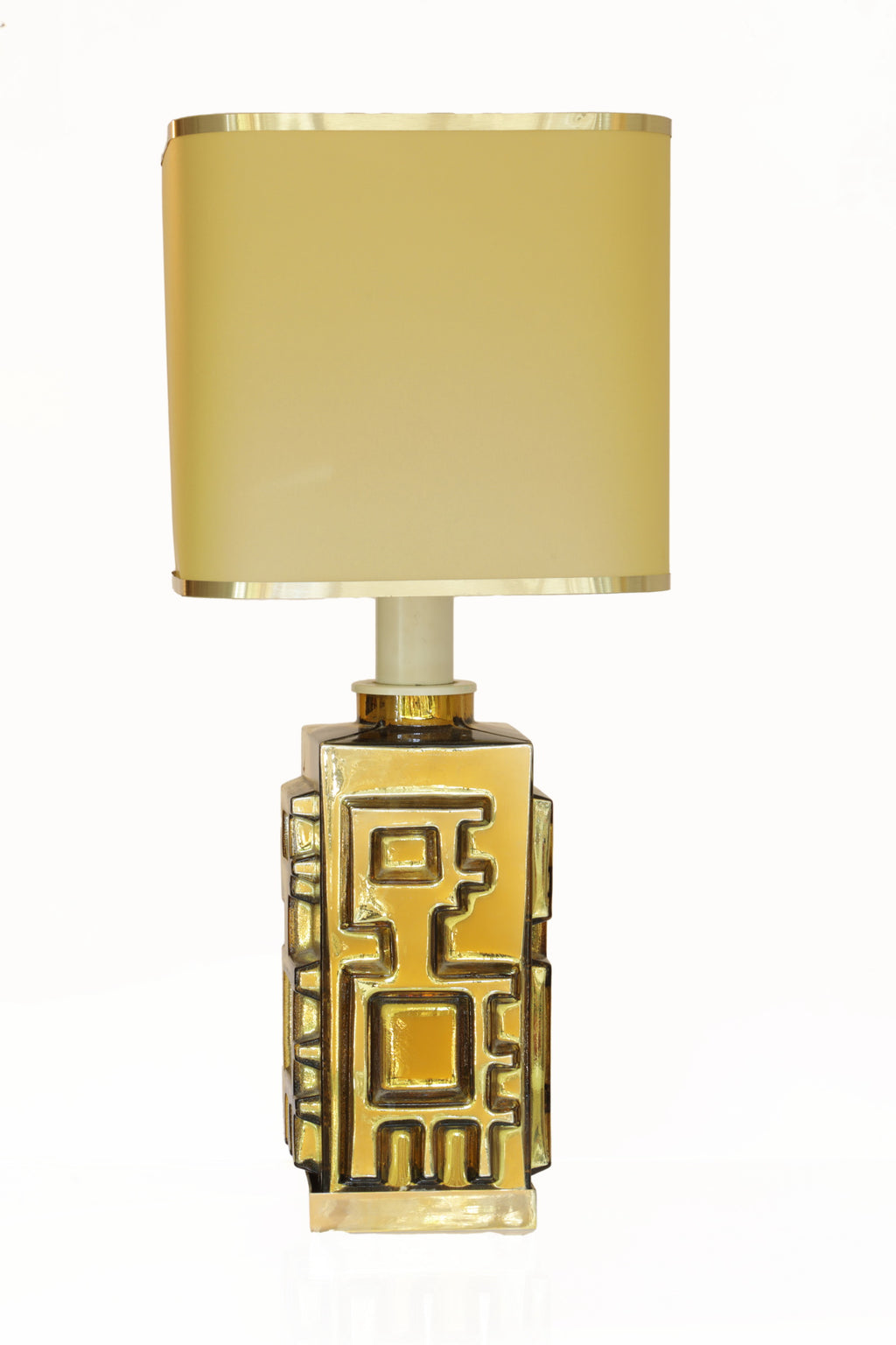 Lampada vetro dorato anni 70