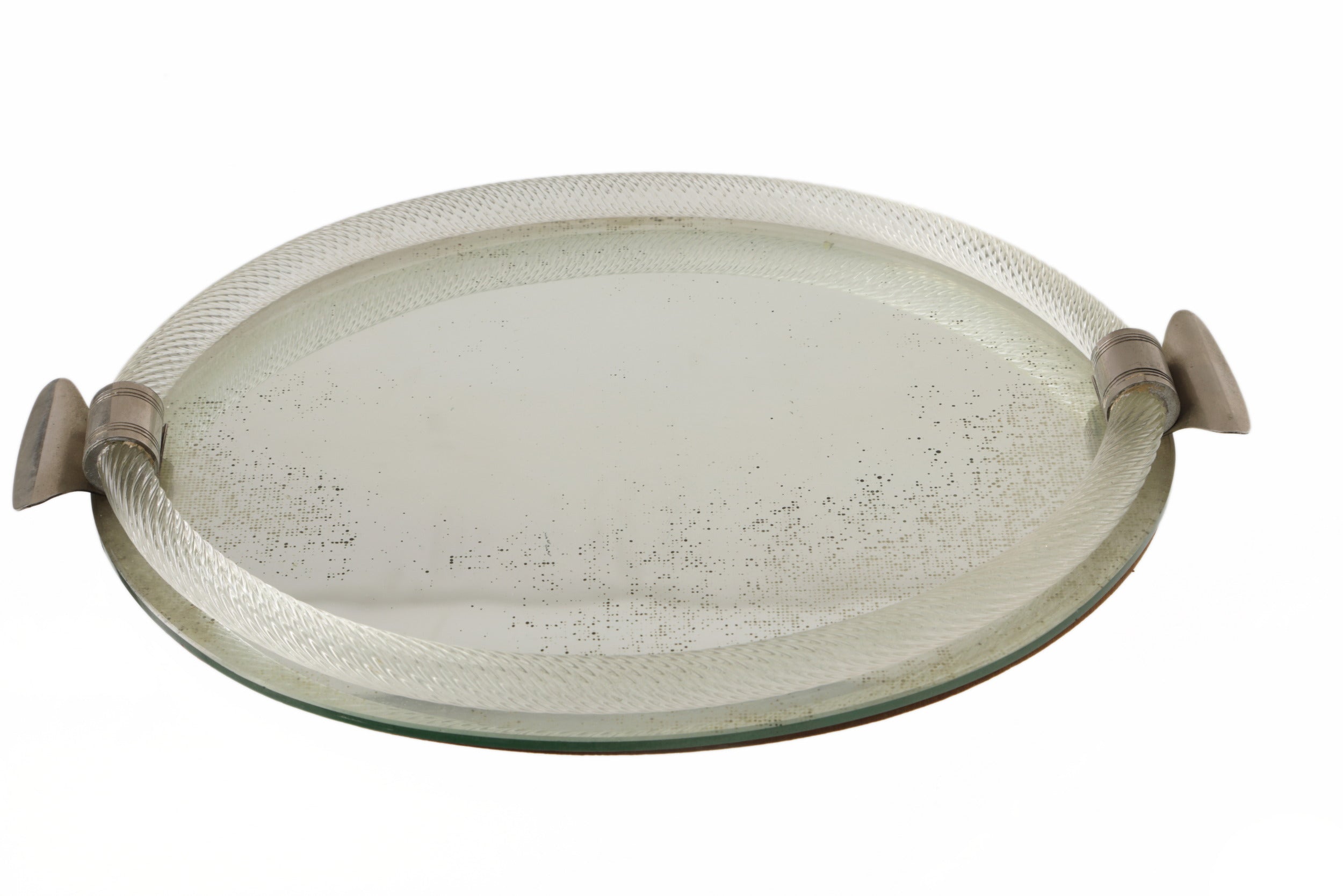 1960s Murano glass tray with flowers