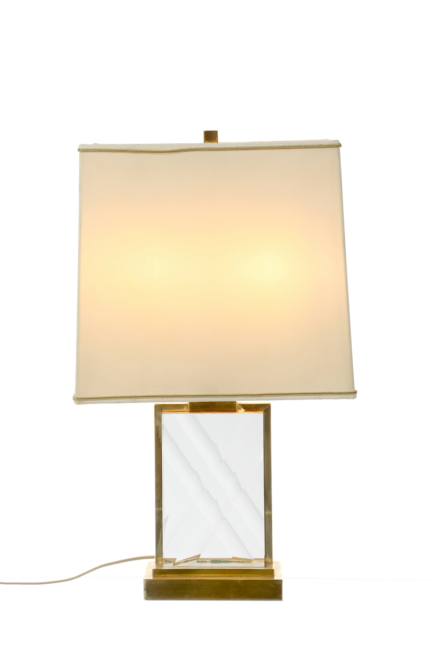 Coppia lampade ottone e plexiglass molato