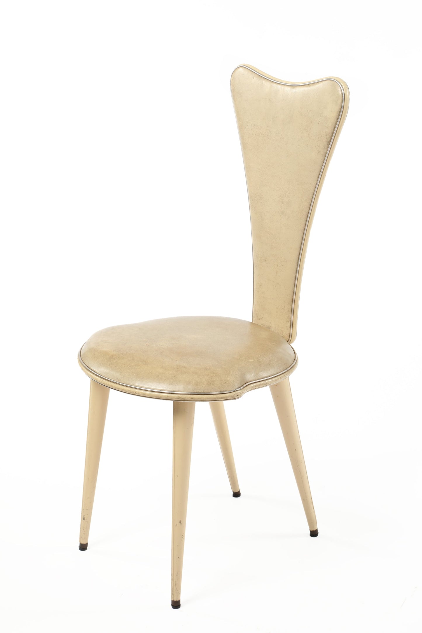 Six Umberto Mascagni chairs from the 1950s in ivory skai