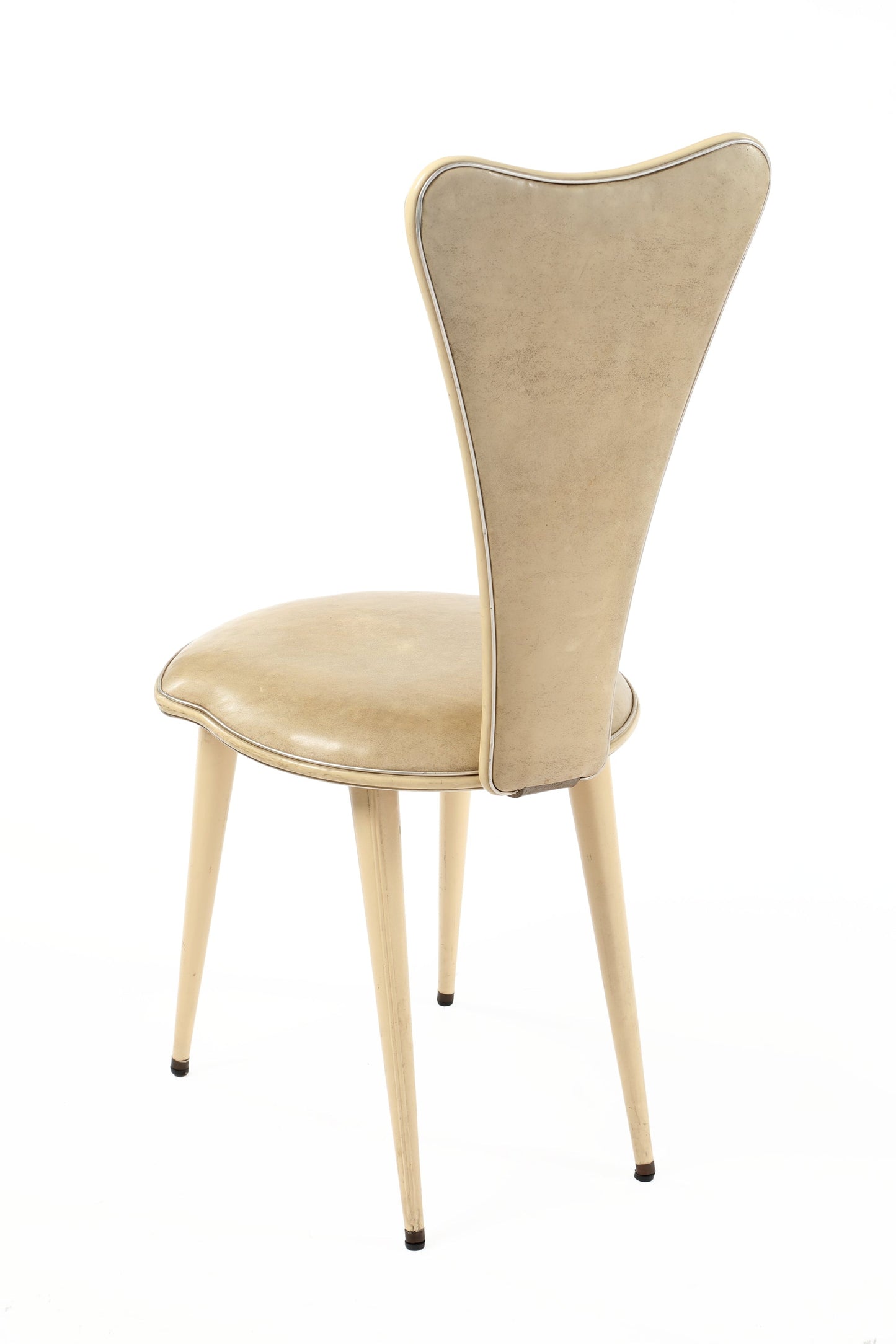 Six Umberto Mascagni chairs from the 1950s in ivory skai