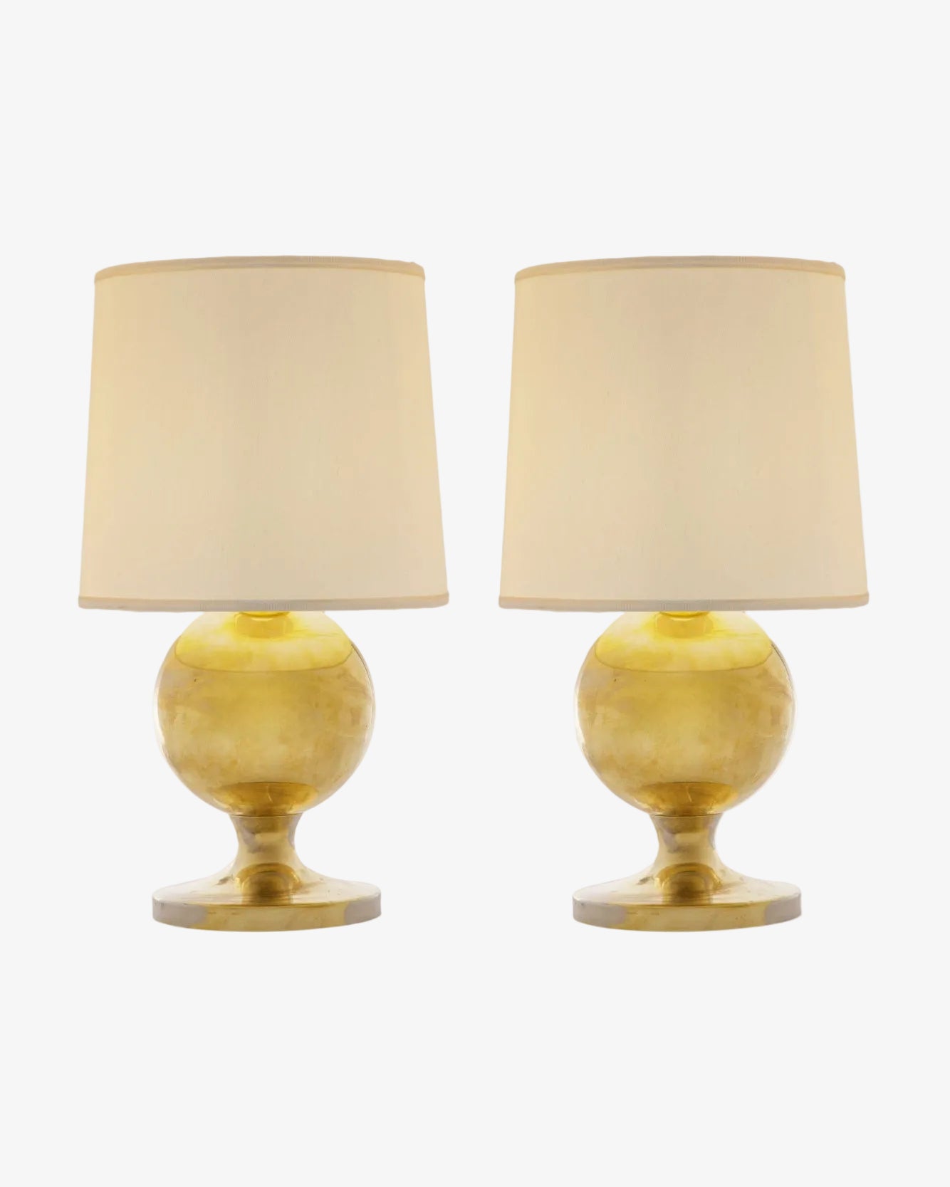 Coppia lampade sfera ottone anni 70