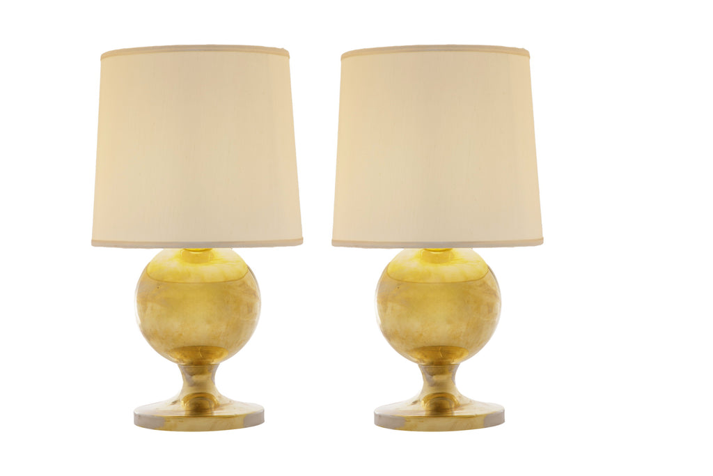 Coppia lampade sfera ottone anni 70