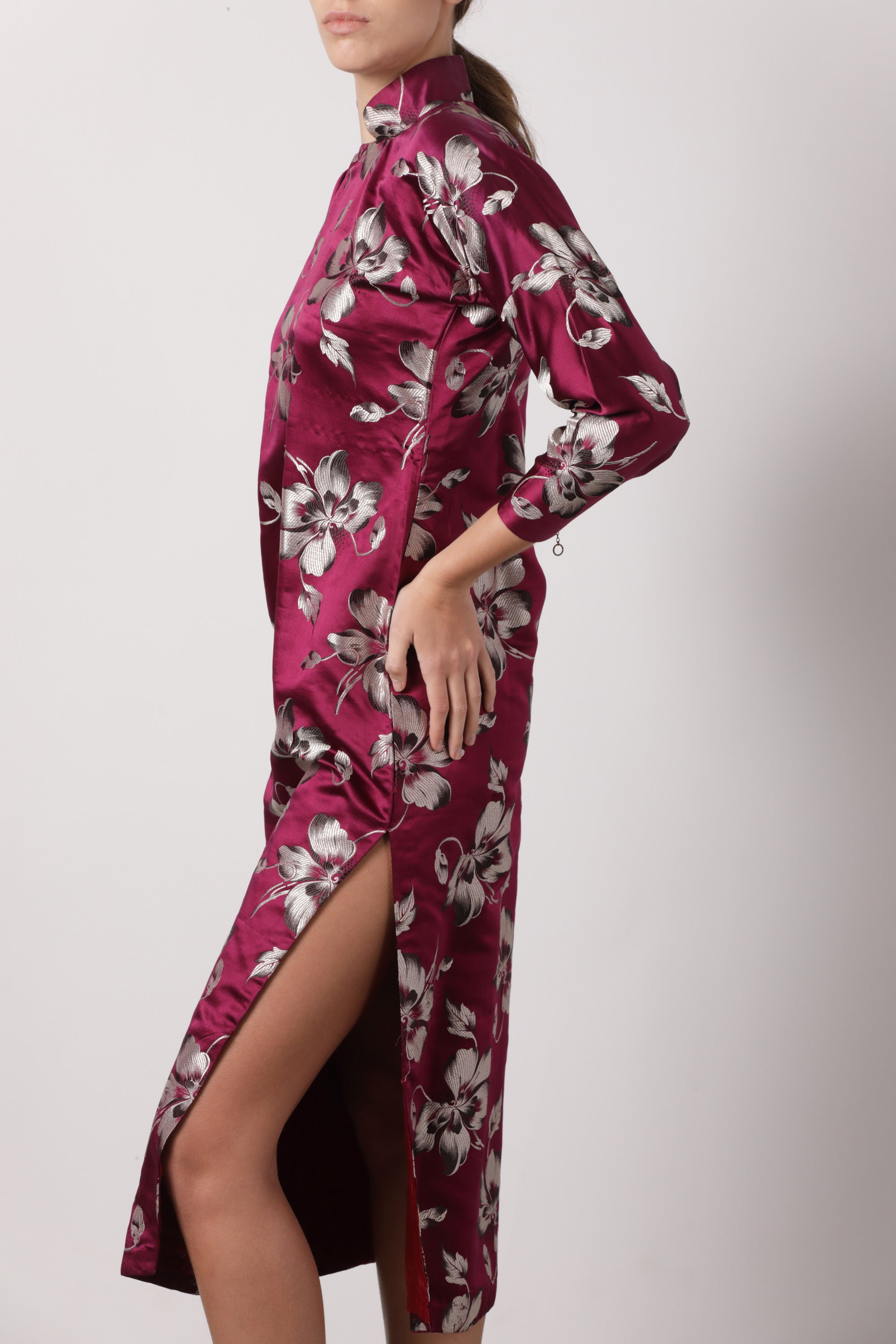 Abito sartoriale seta chinoiserie anni 90