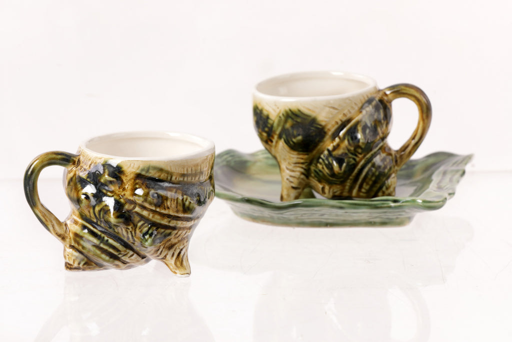 Hermit crab coffee service for 9 people, glazed ceramic, 1960s