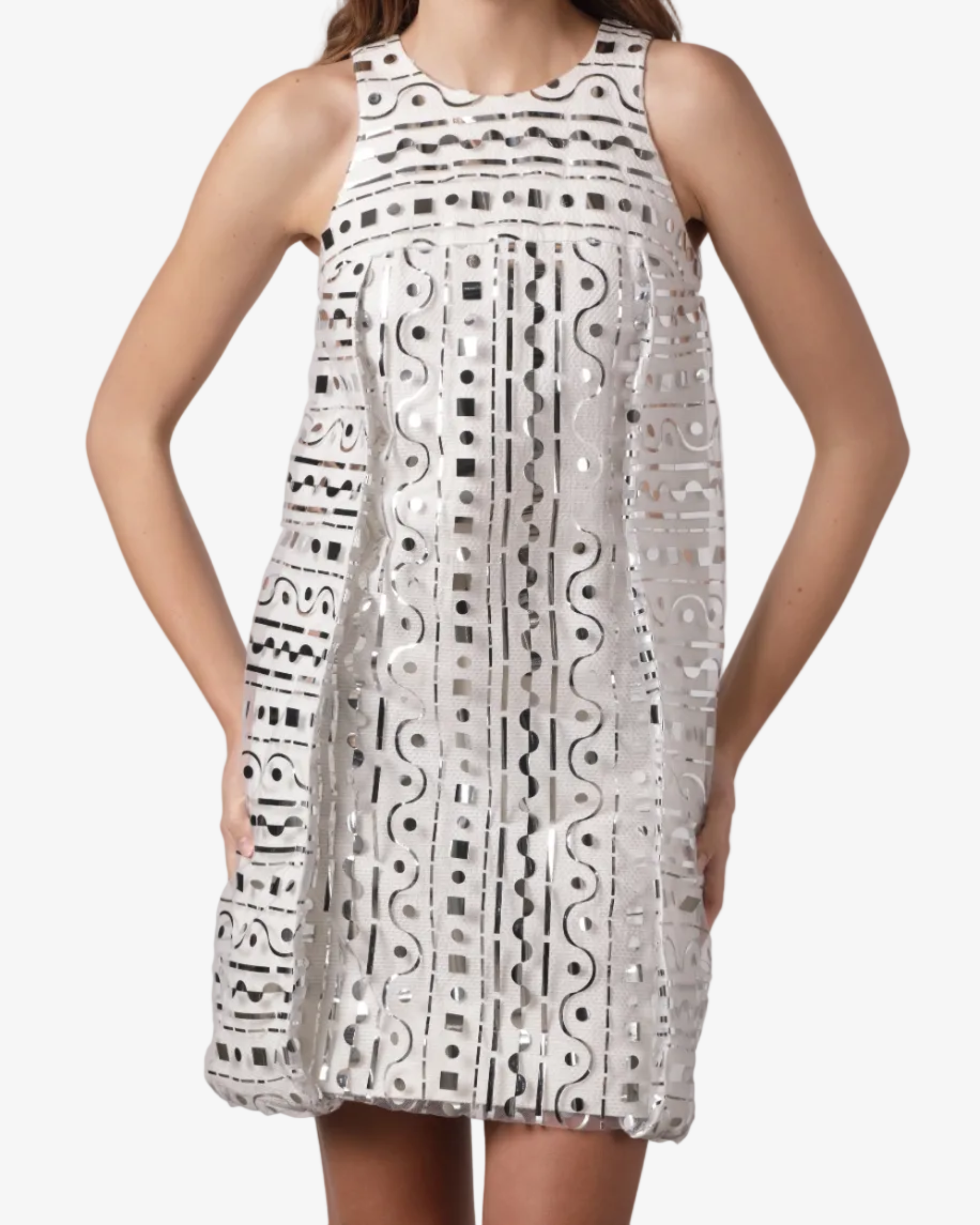 Fendi dress in white honeycomb piqué