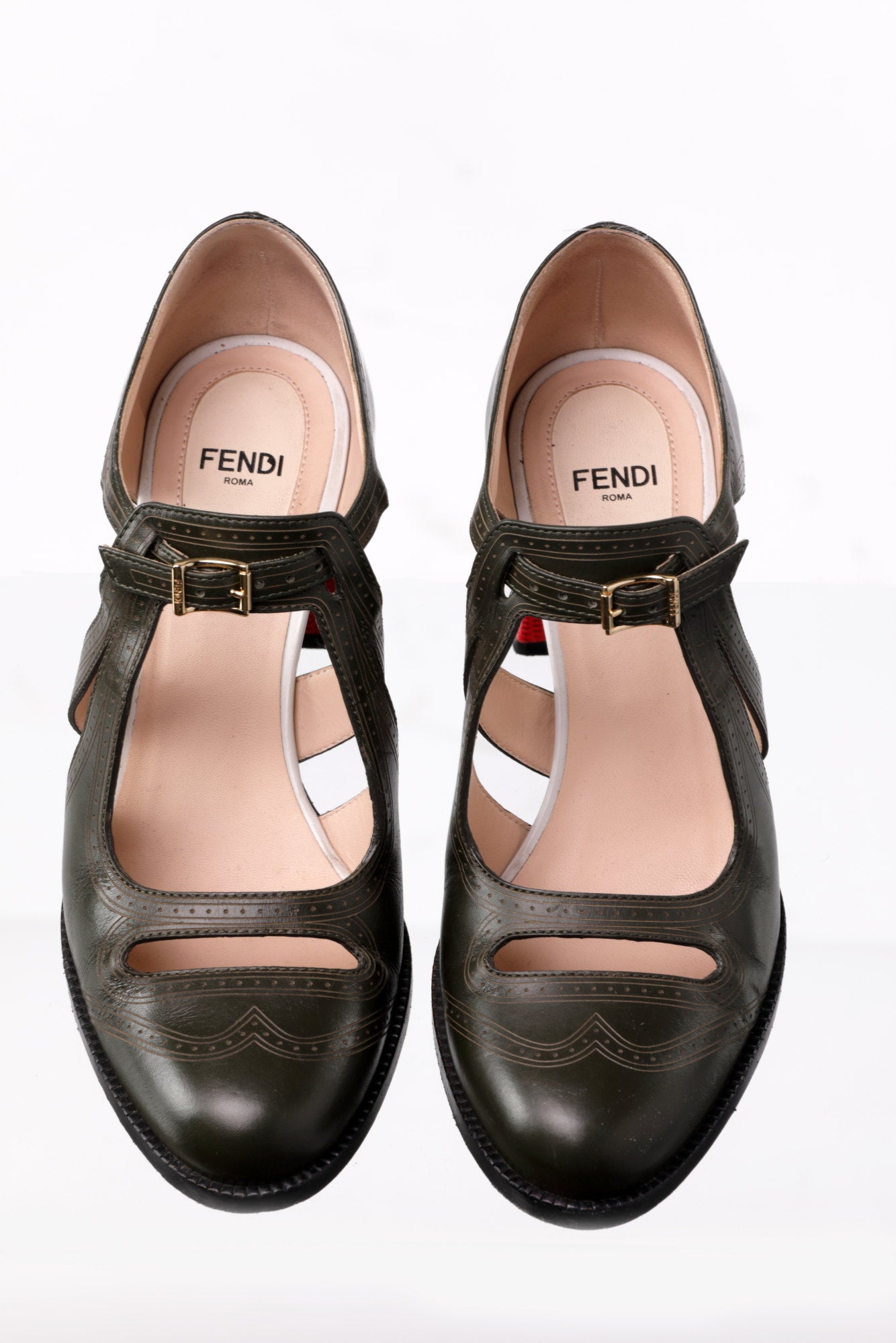 Military green Fendi shoes