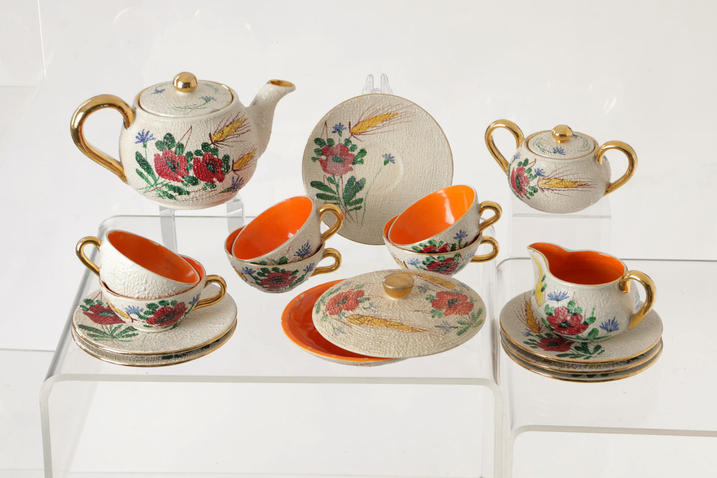 Tea service for 10 Faci ceramics from the 1950s