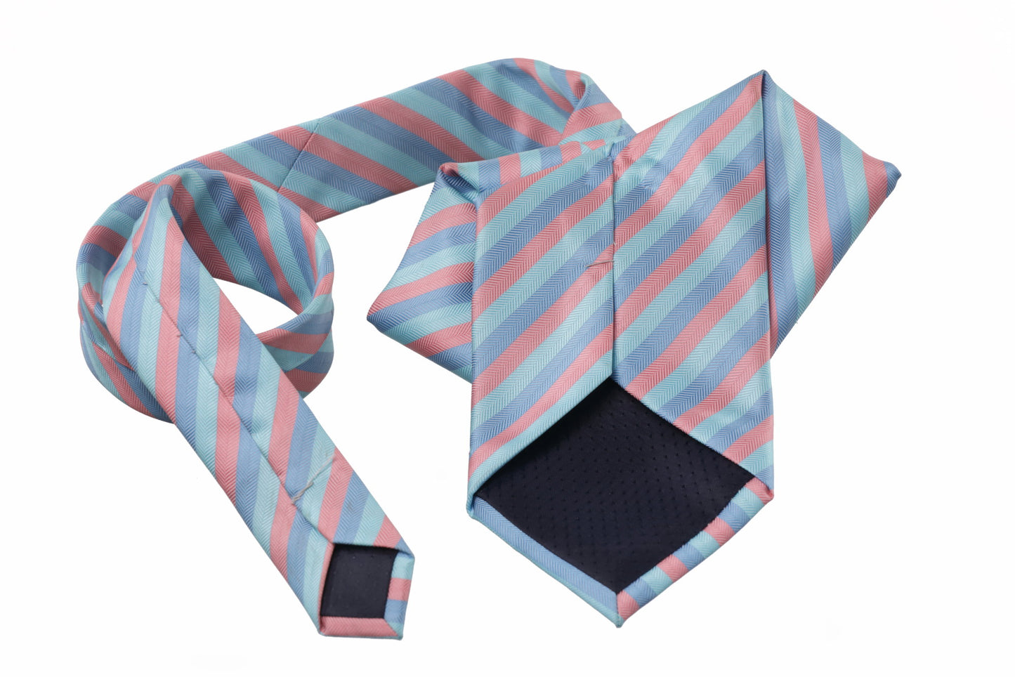 Striped silk tie scarf