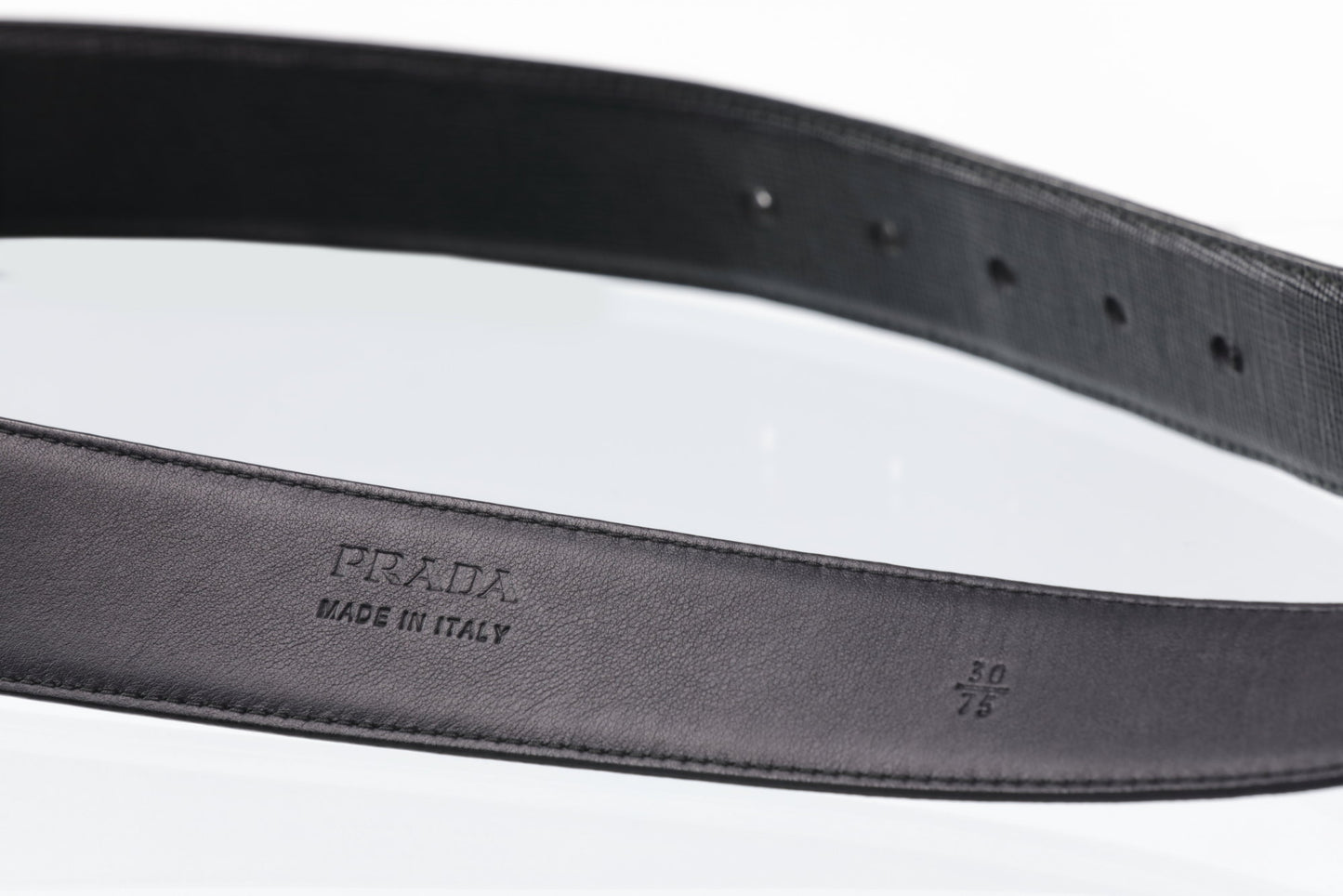 Prada black saffiano belt