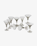 Smoked glass goblet set from the 1930s