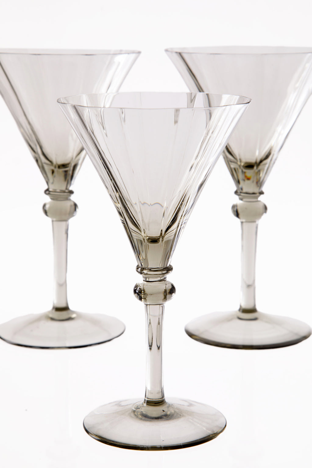Smoked glass goblet set from the 1930s