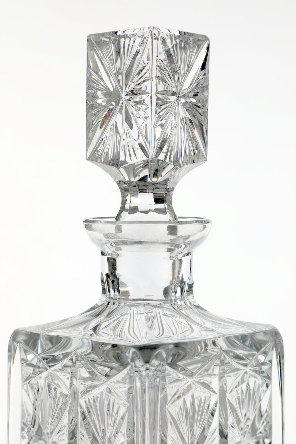 Cut glass liquor bottle 70s