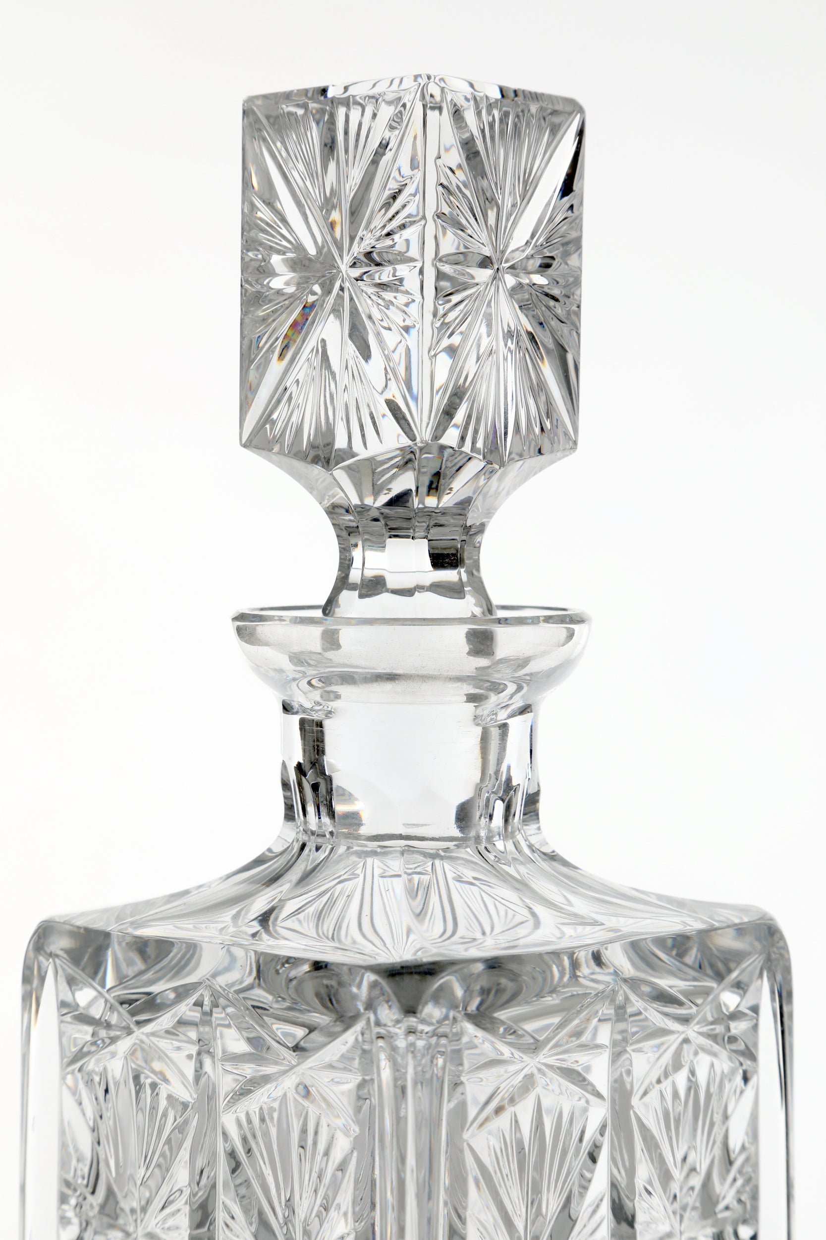 Cut glass liquor bottle 70s