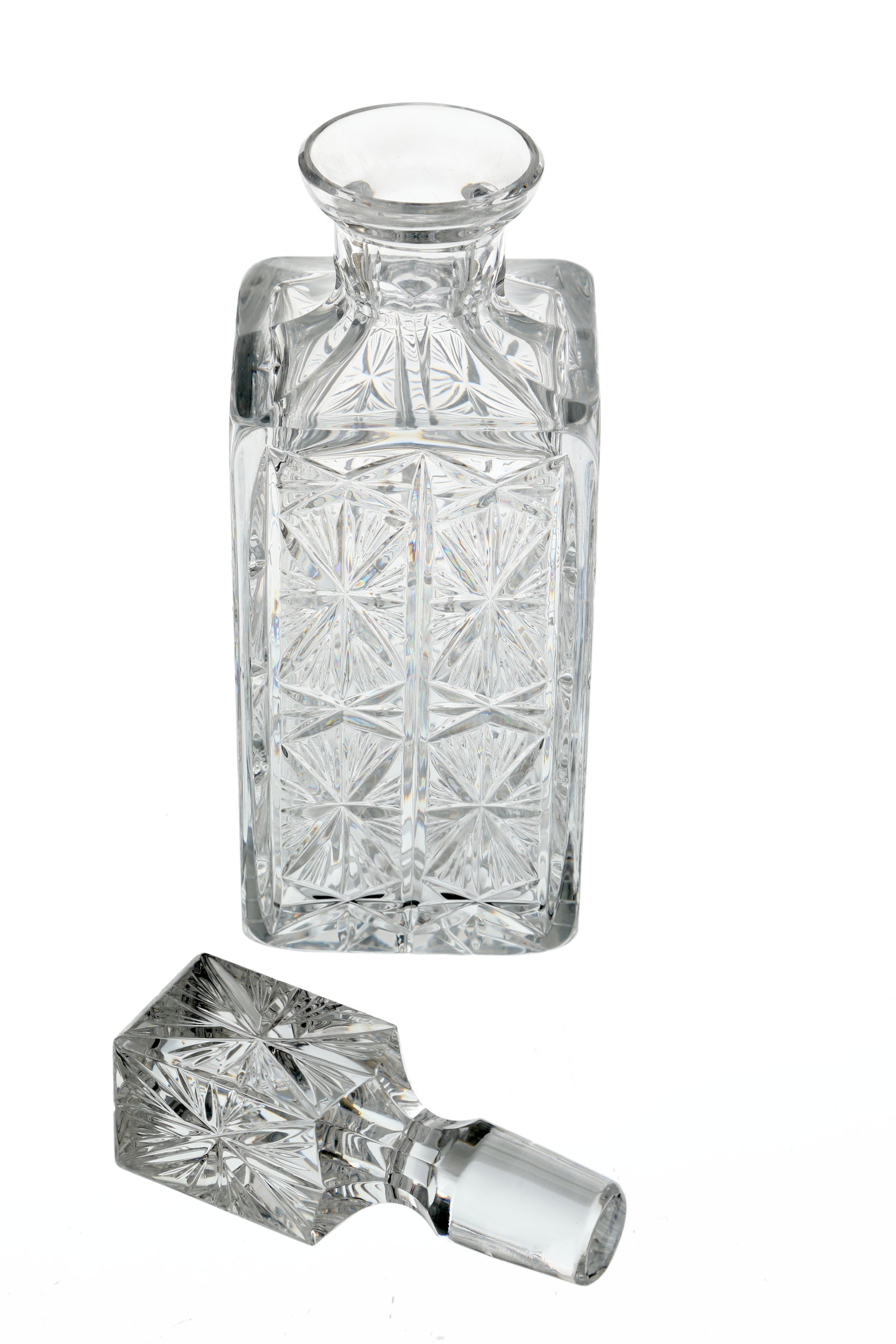 Cut glass liquor bottle 70s