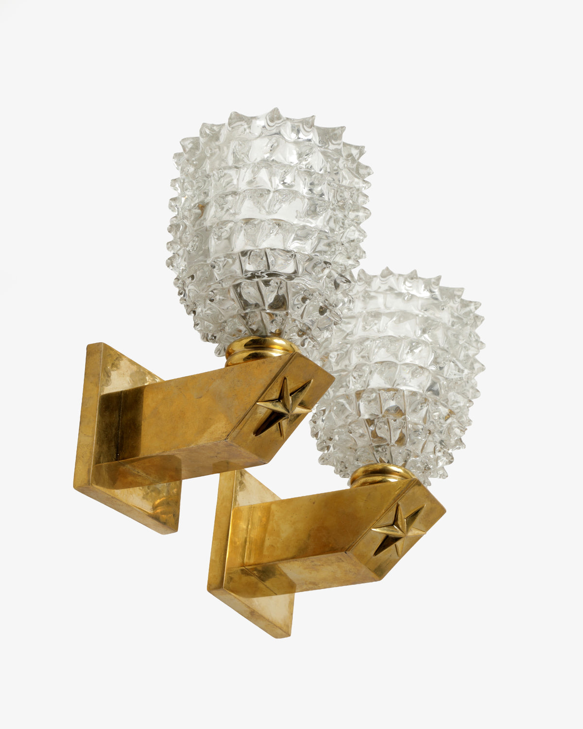 Coppia di applique rostrate attribuibili a Barovier e Toso anni 50