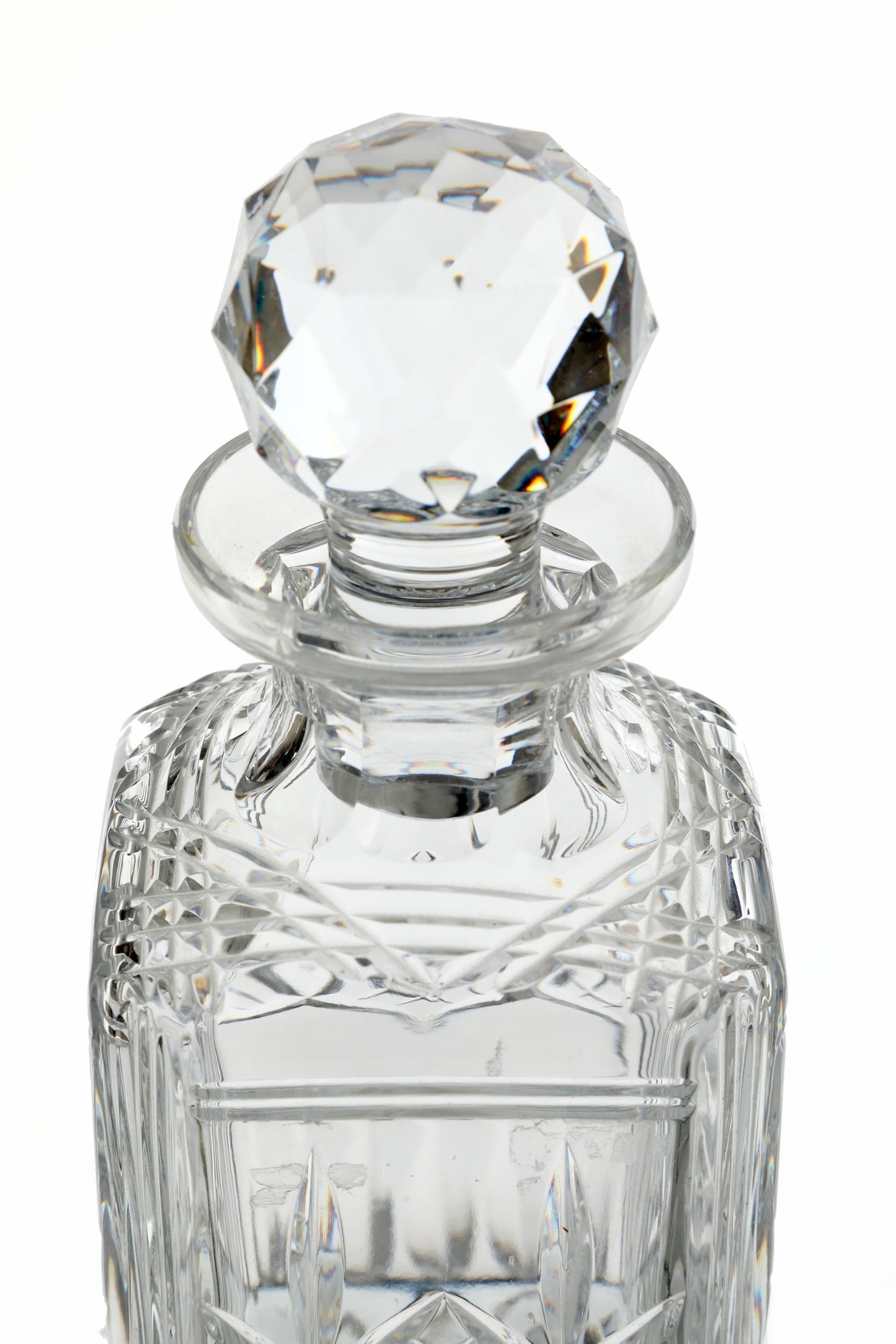 Cut crystal whiskey bottle