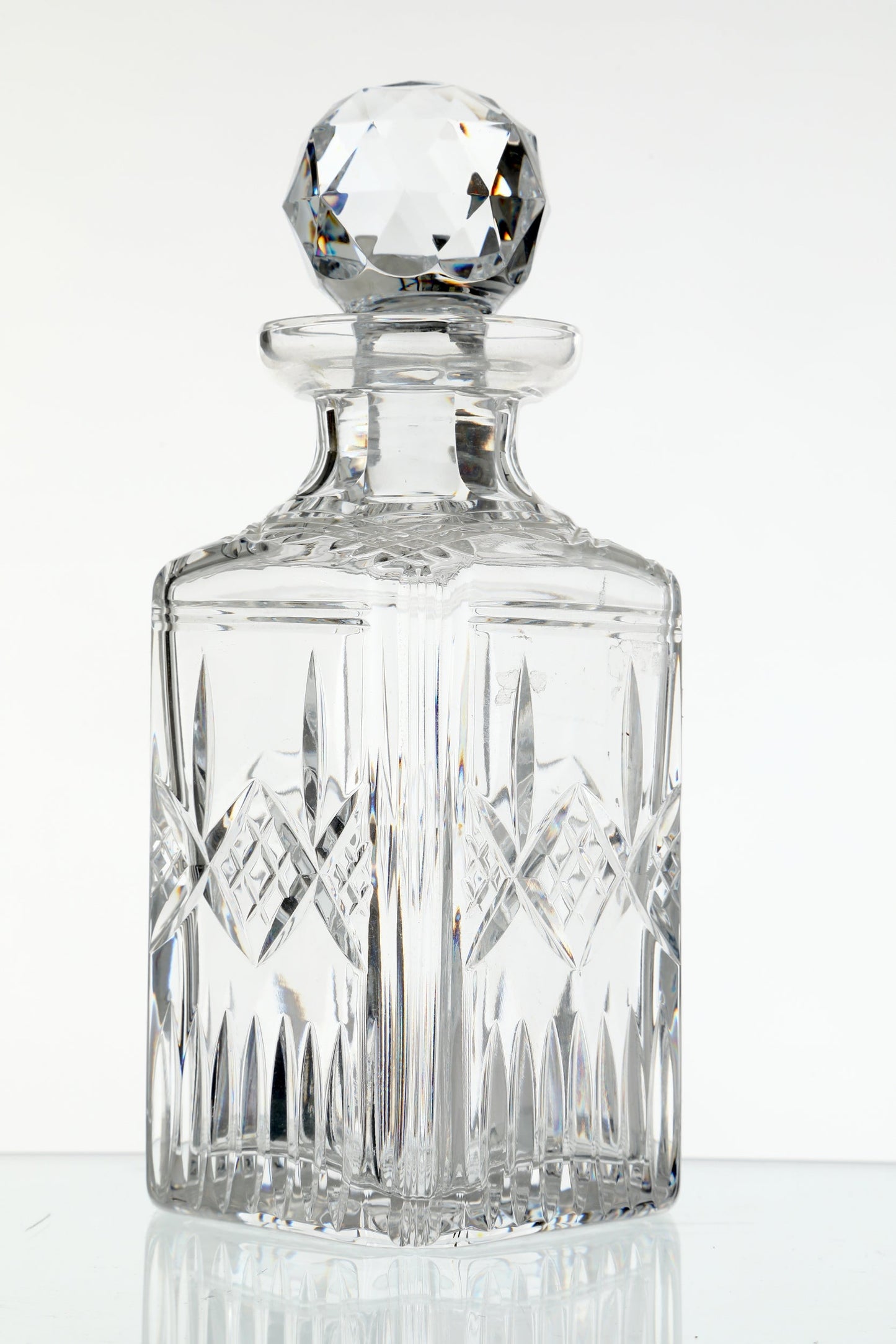 Cut crystal whiskey bottle