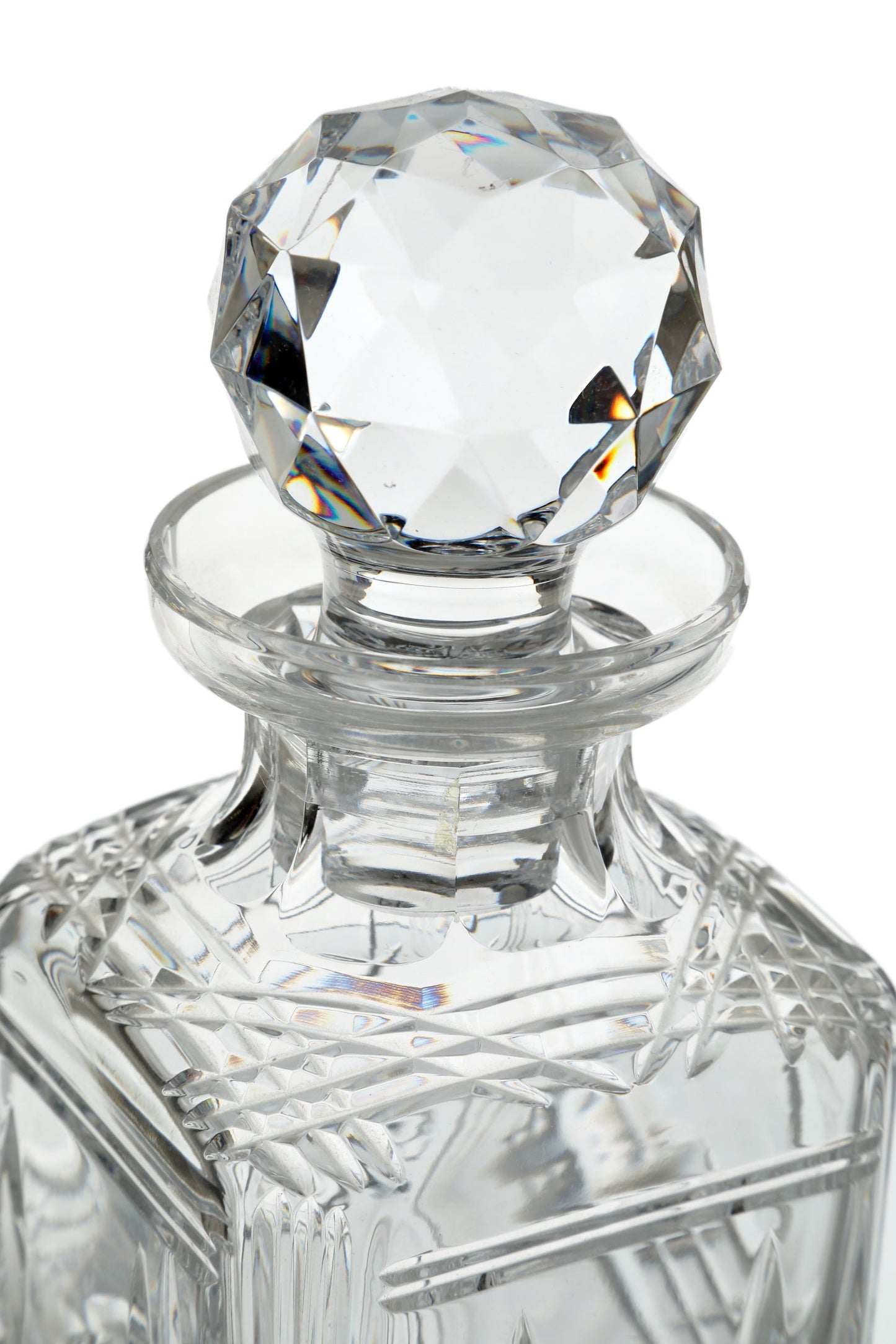 Cut crystal whiskey bottle