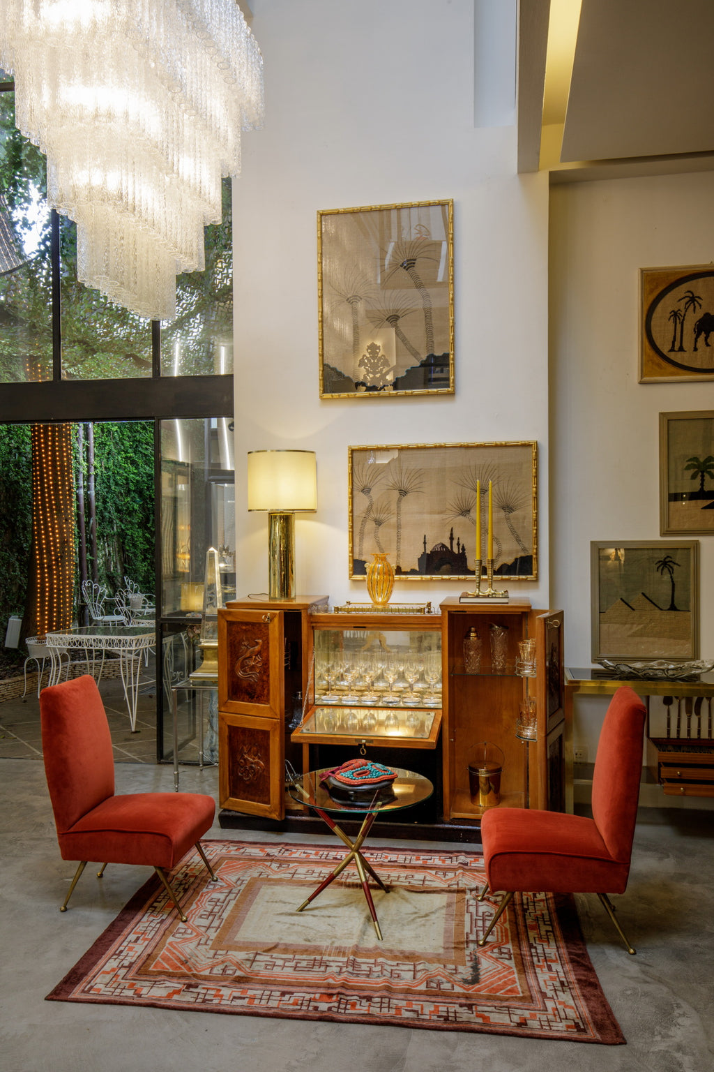 Pair of amaranth armchairs from the 60s reinterpreted triplef