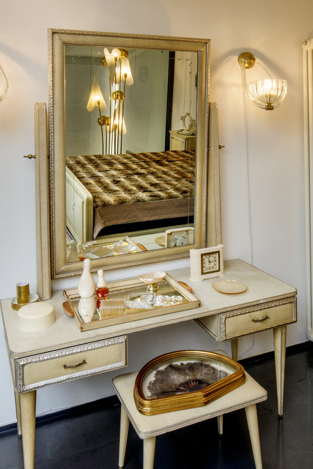 Dressing table with small bench Umberto Mascagni 50s