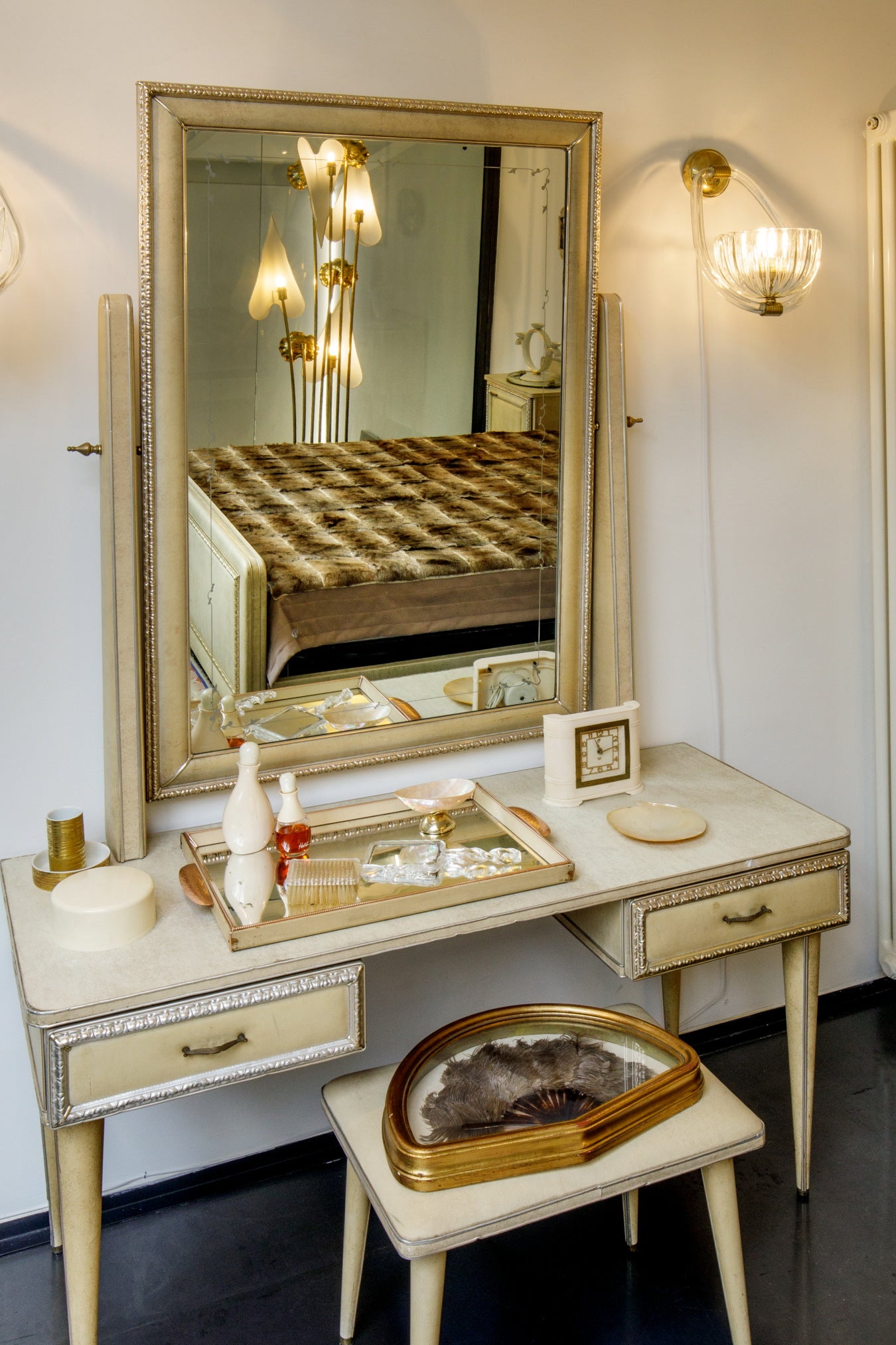 Dressing table with small bench Umberto Mascagni 50s
