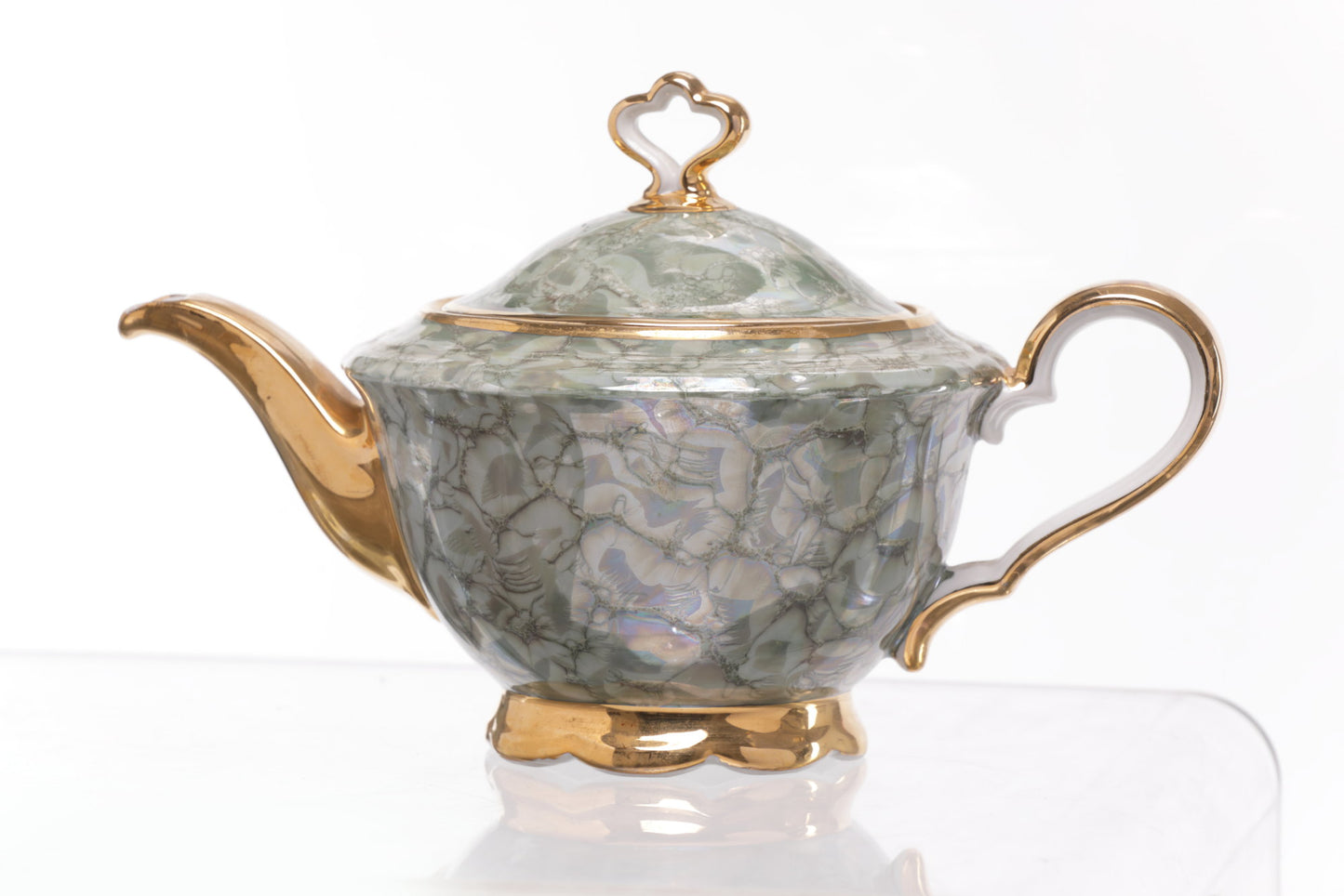 Servizio da tè ceramica anni 50 marmorizzata