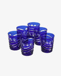 Set of 6 glasses in blue Bohemia crystal