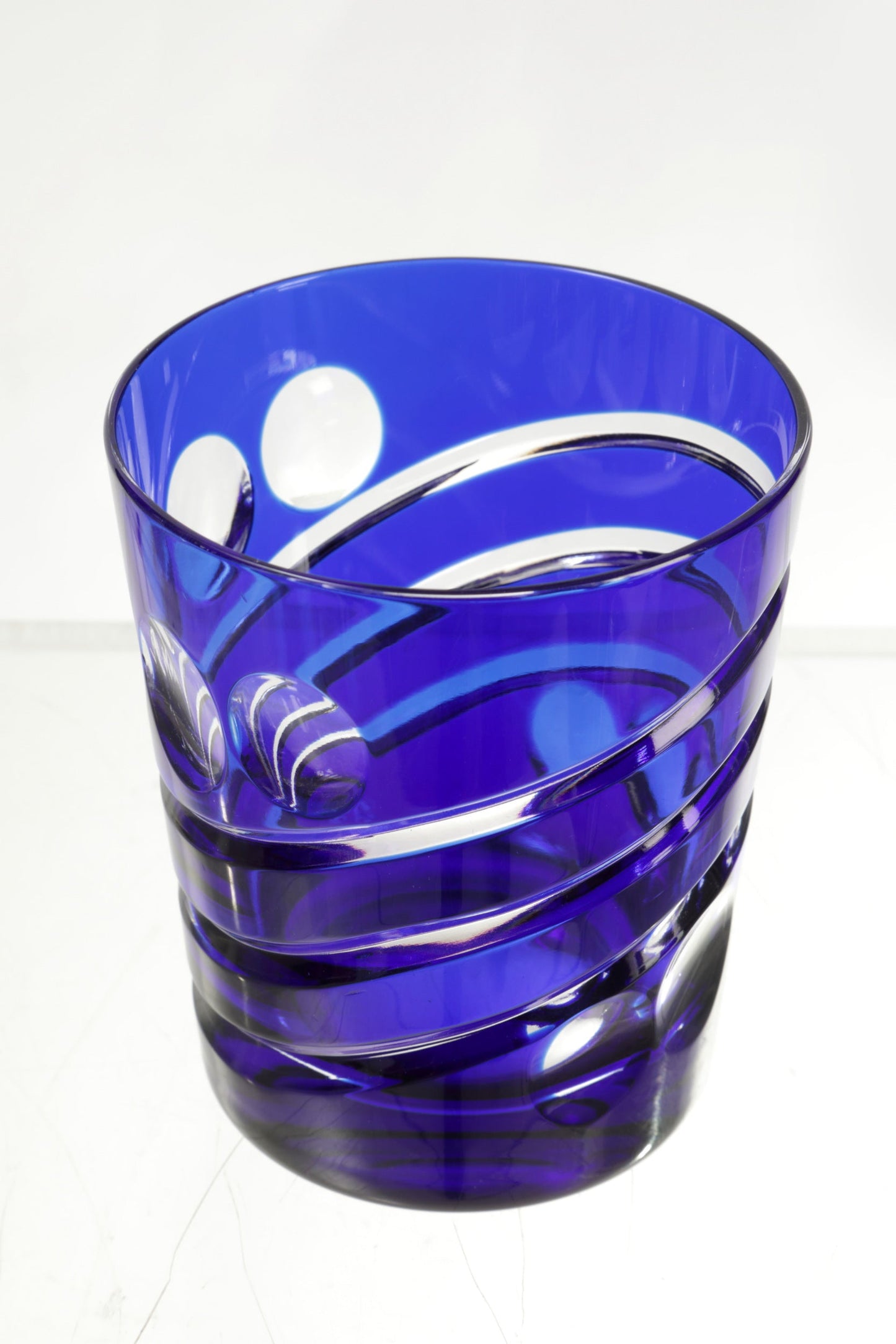 Set of 6 glasses in blue Bohemia crystal
