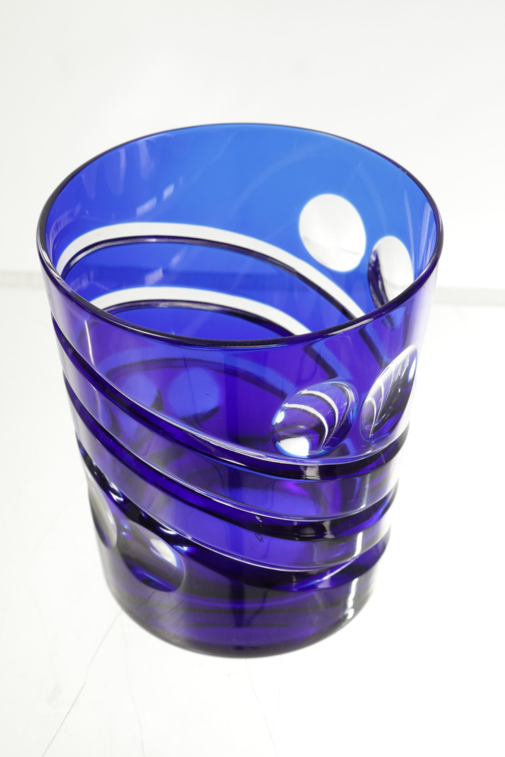 Set of 6 glasses in blue Bohemia crystal