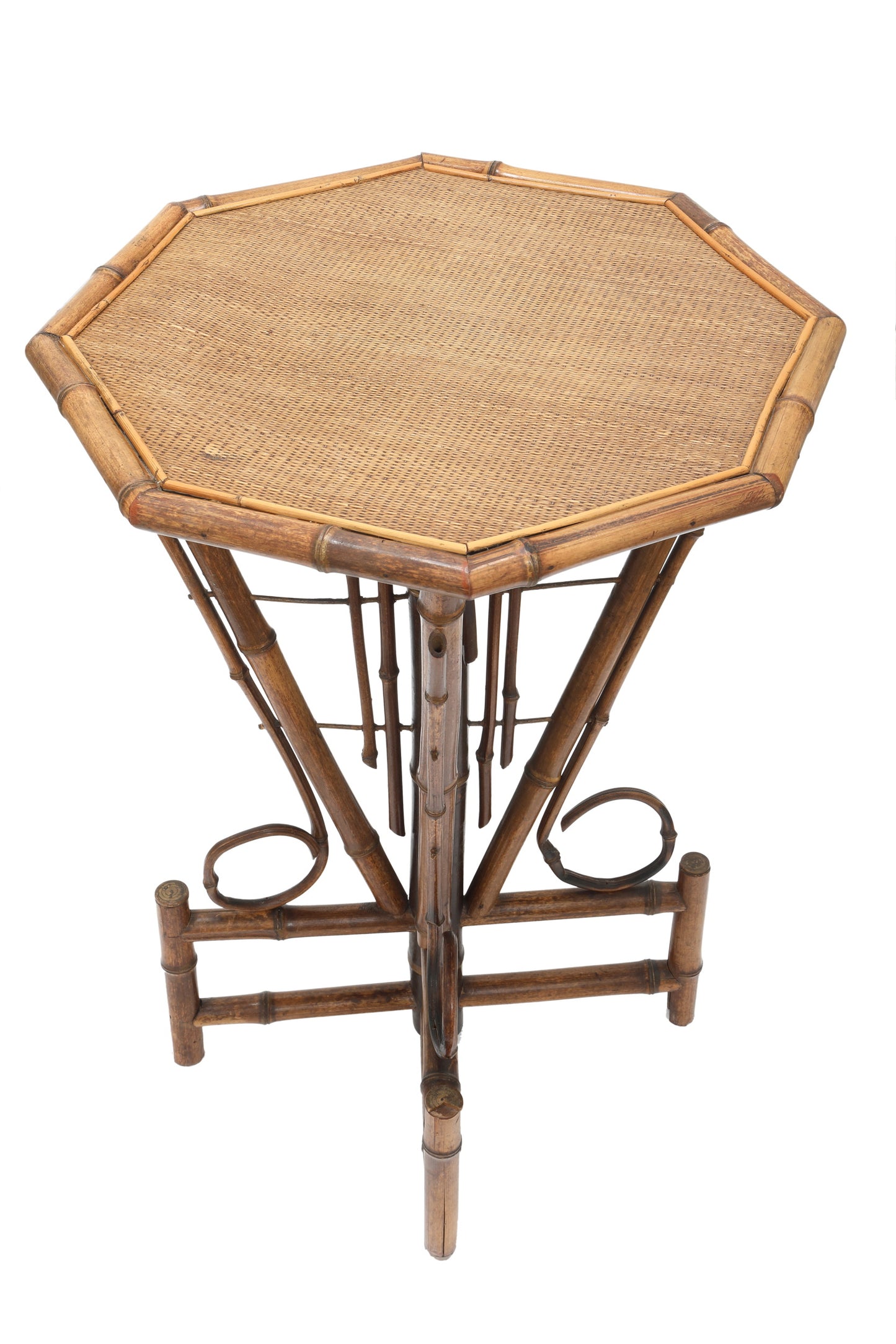 1960s octagonal bamboo high table