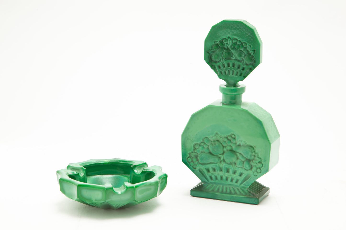 Engraved malachite set from the 70s