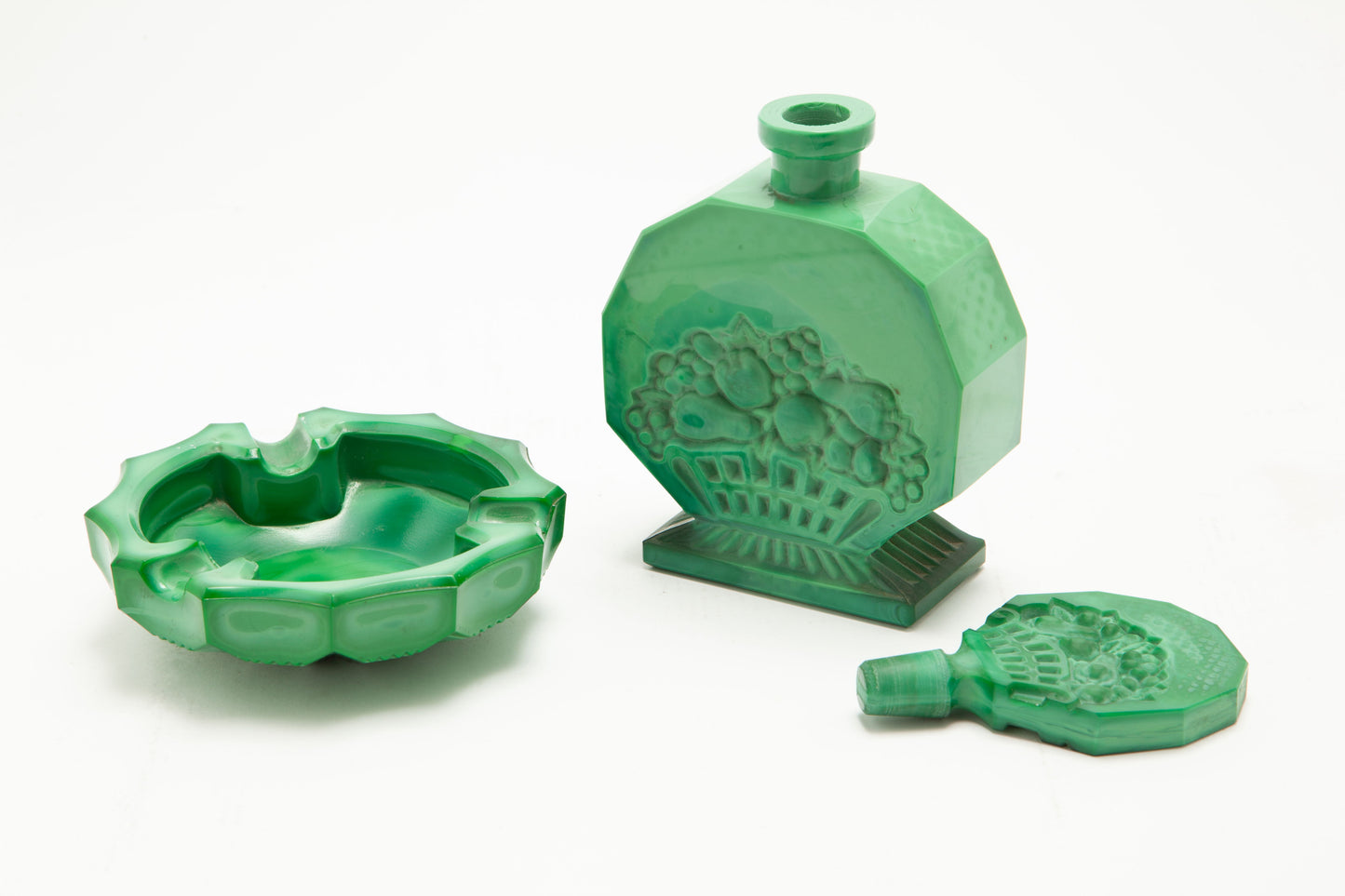 Engraved malachite set from the 70s