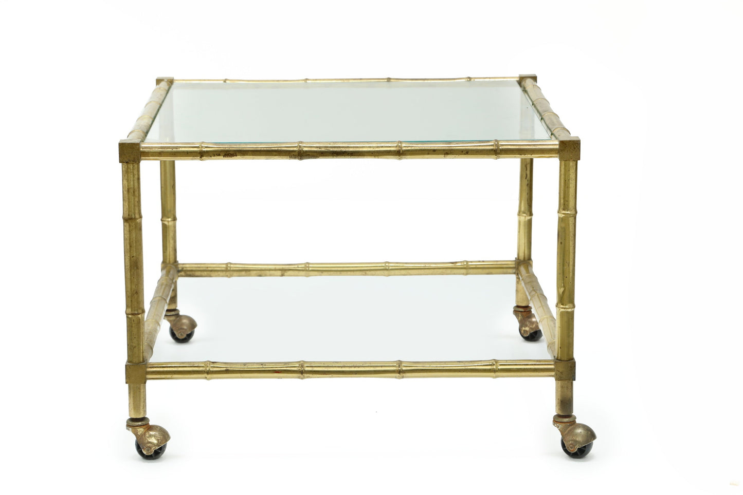 Small brass bamboo table/trolley from the 70s