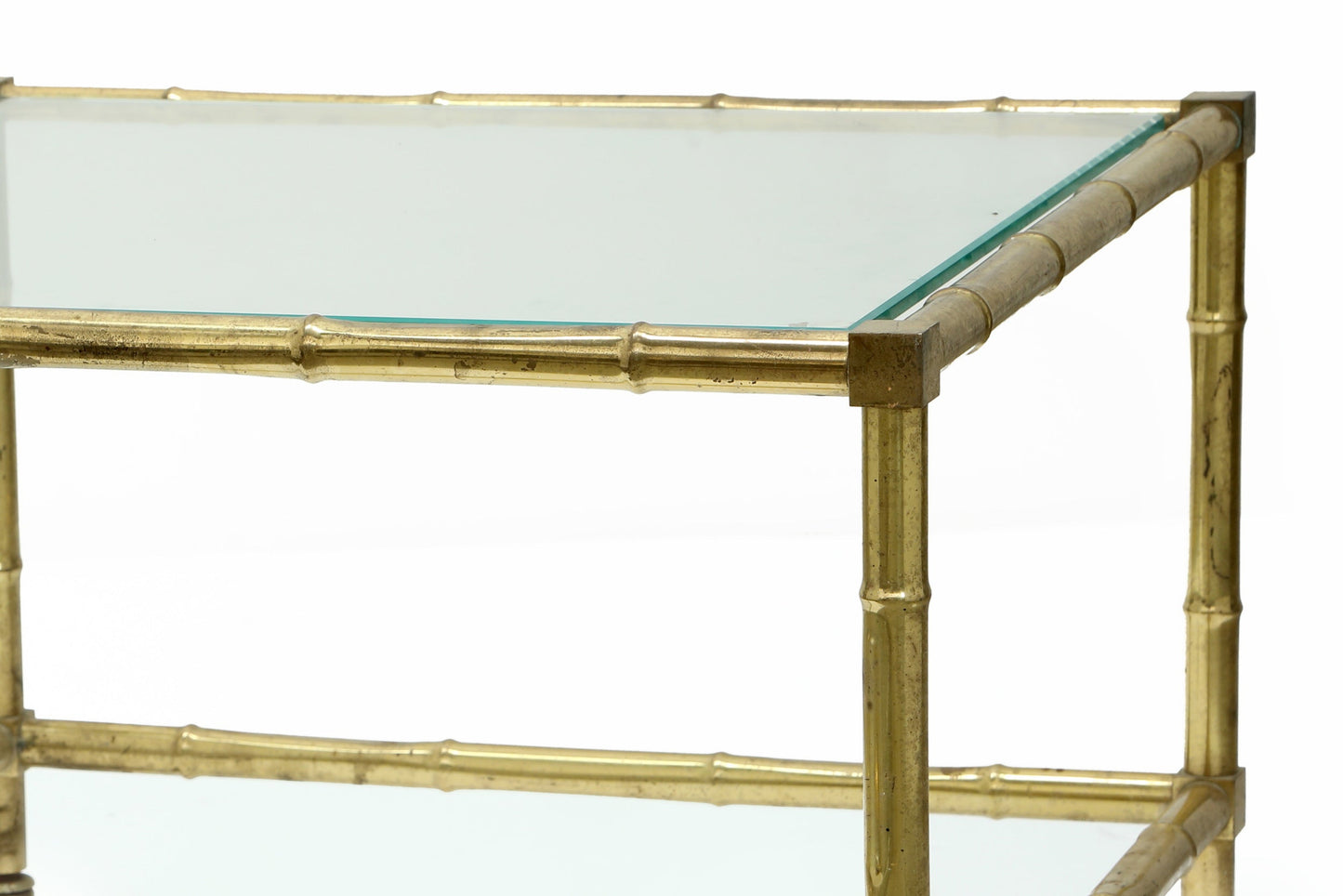 Small brass bamboo table/trolley from the 70s