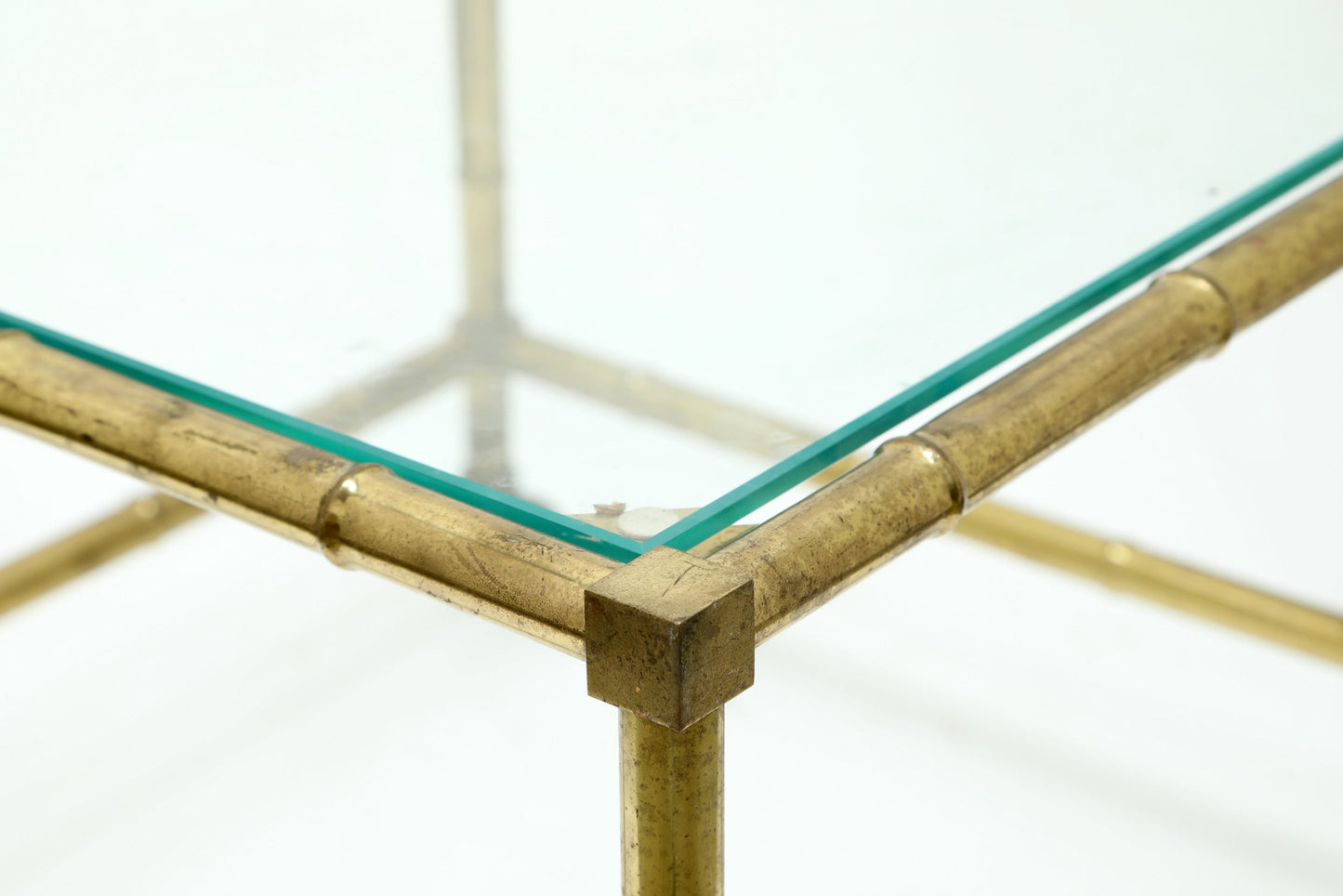 Small brass bamboo table/trolley from the 70s