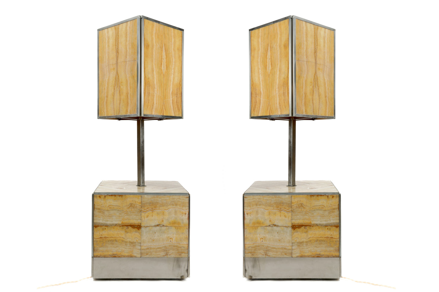 Pair of alabaster lamps by Tommaso Barbi from the 70s